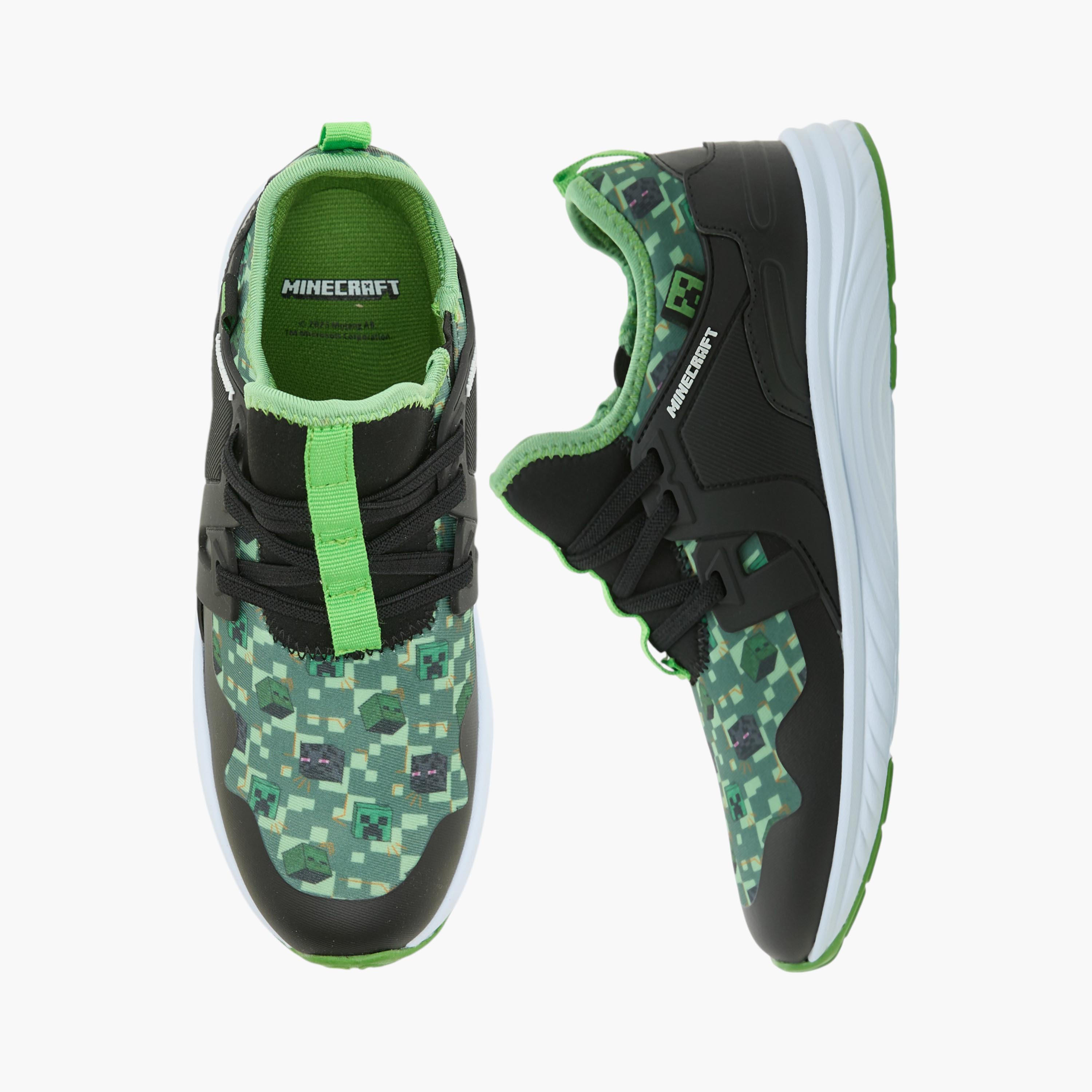 حذاء سنيكرز سهل الارتداء بتفاصيل رباط وبطبعات ماينكرافت-boys-shoes-sneakers-image-5
