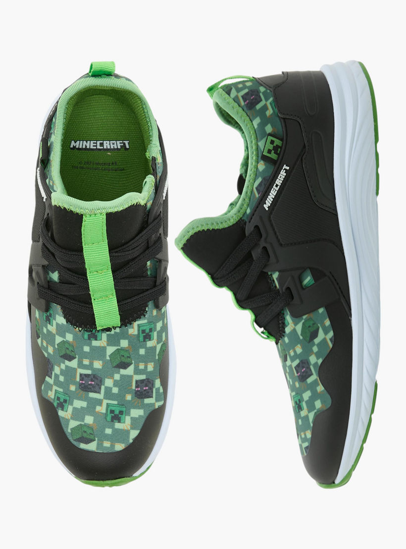 حذاء سنيكرز سهل الارتداء بتفاصيل رباط وبطبعات ماينكرافت-boys-shoes-sneakers-image-5