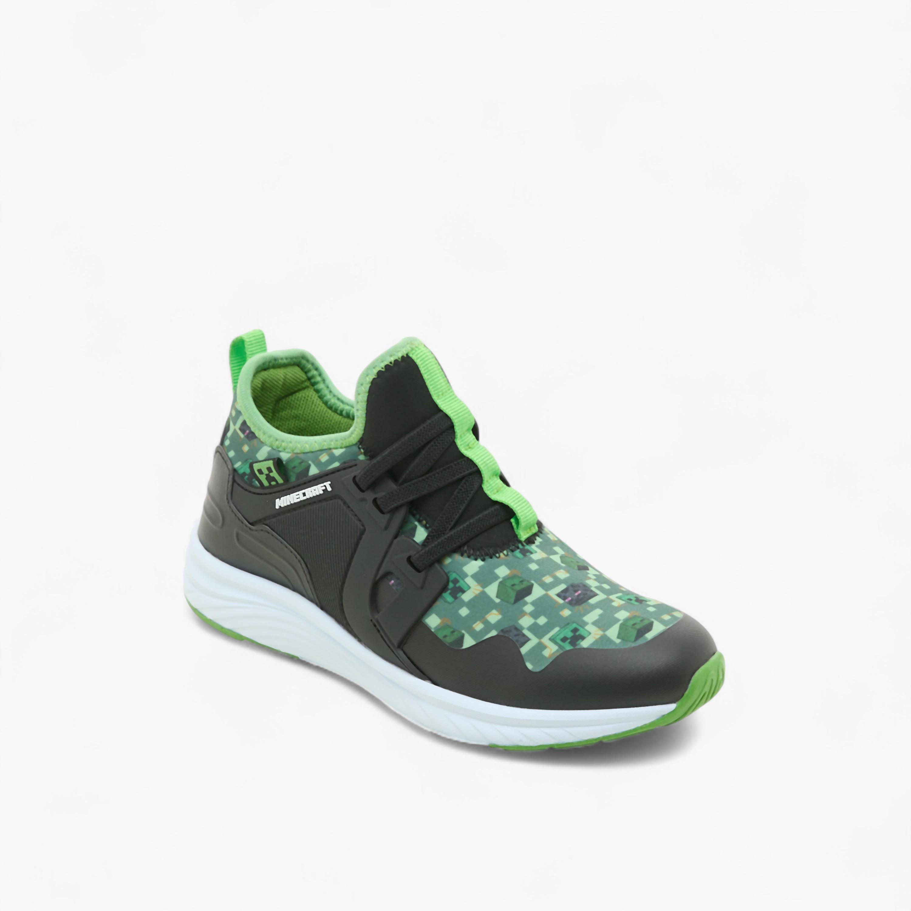 حذاء سنيكرز سهل الارتداء بتفاصيل رباط وبطبعات ماينكرافت-boys-shoes-sneakers-image-4