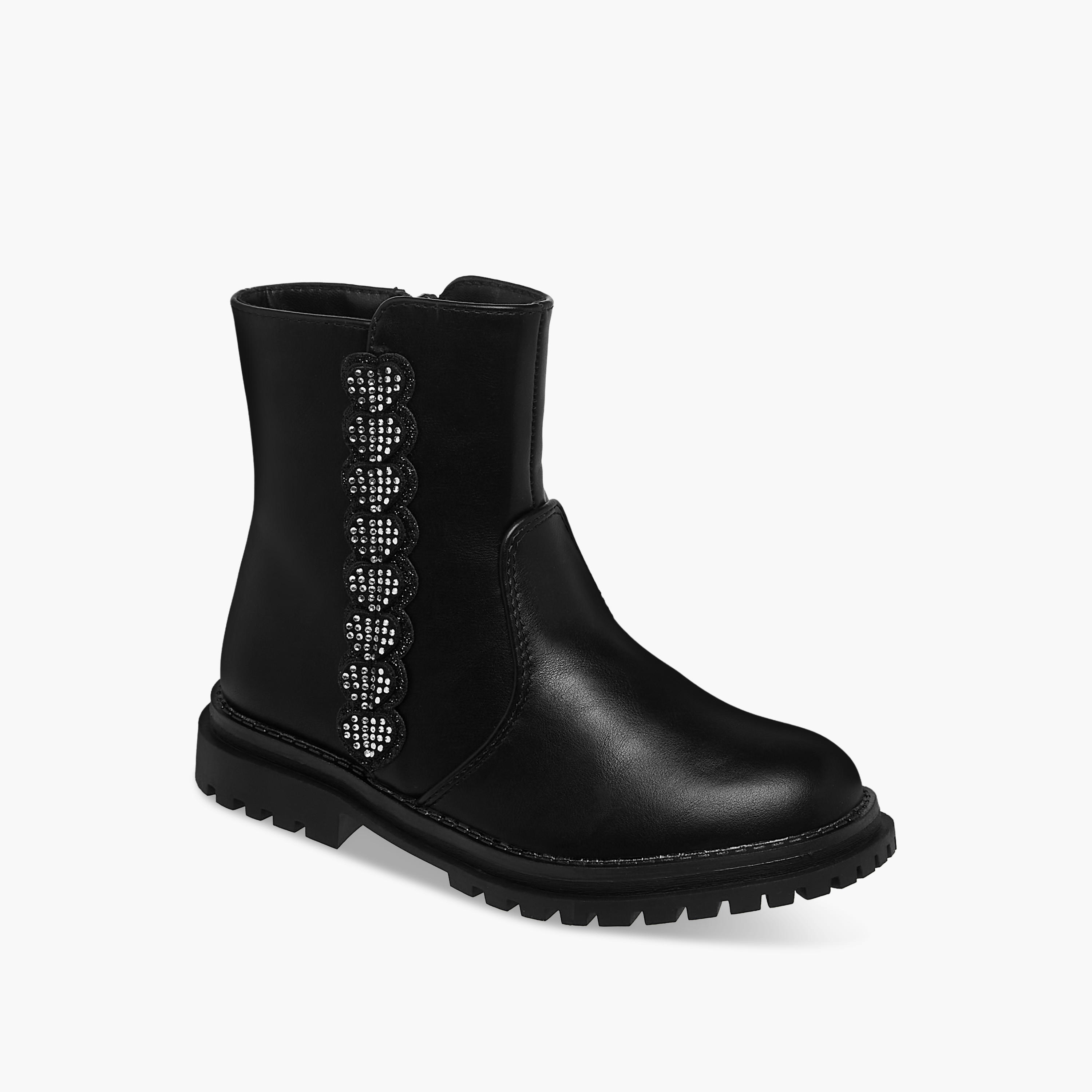Celeste Girls Embellished High Cut Boots-girls-shoes-boots-image-2