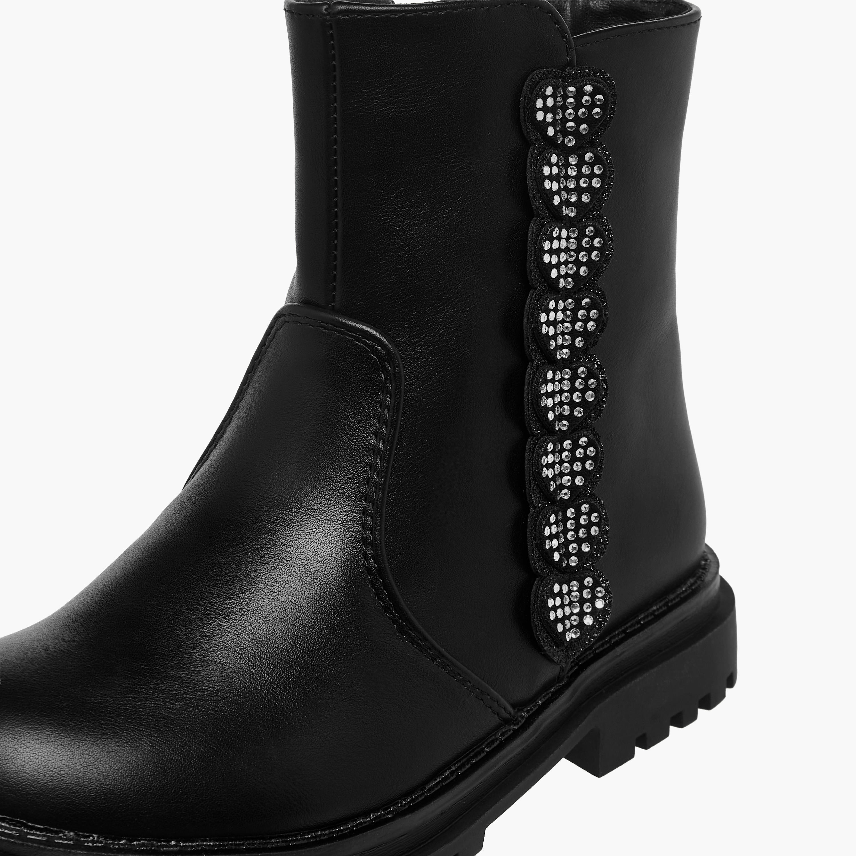 Celeste Girls Embellished High Cut Boots-girls-shoes-boots-image-4