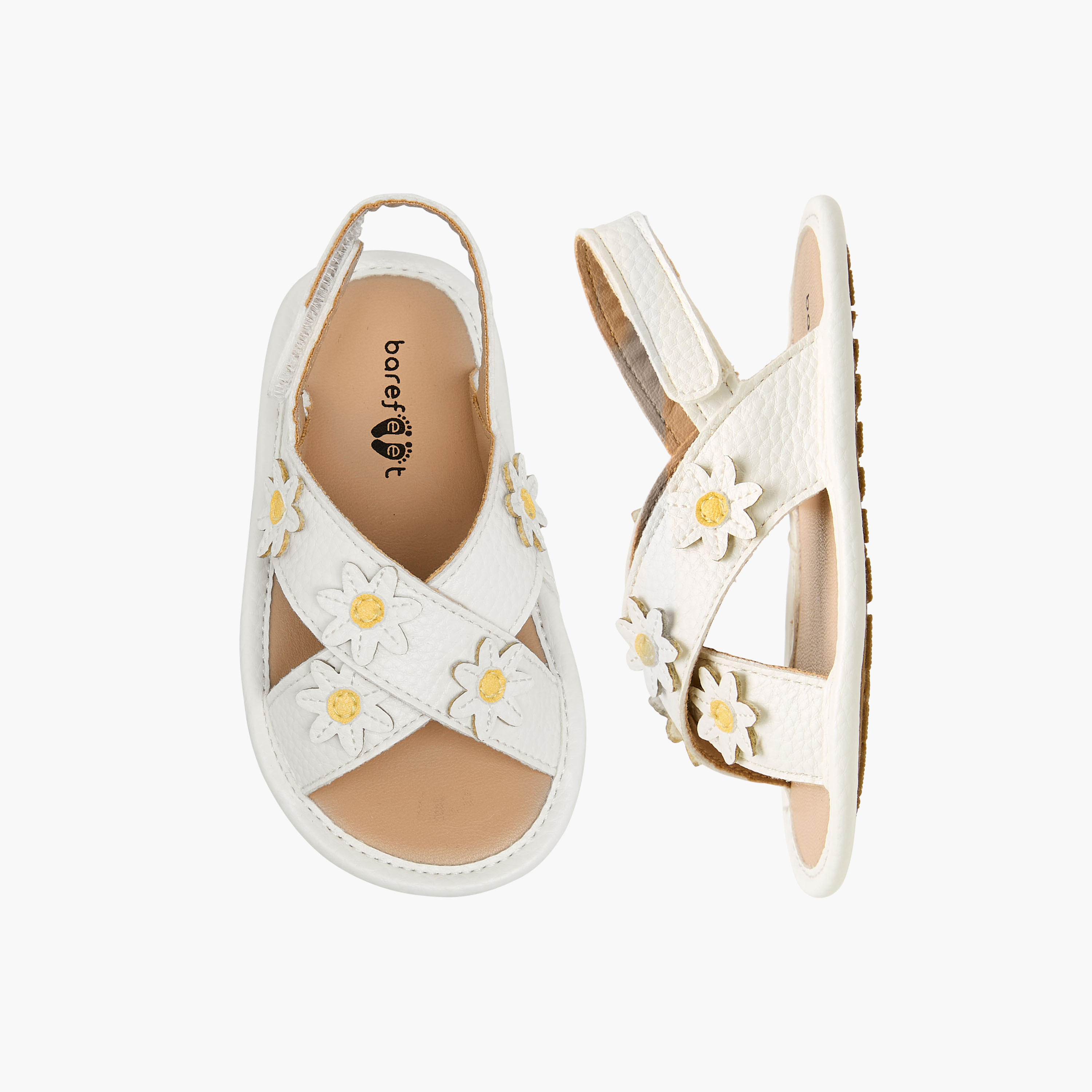 صندل بشريط إغلاق لاصق وزينة زهور من بيرفيت-baby-girls-shoes-sandals-image-1