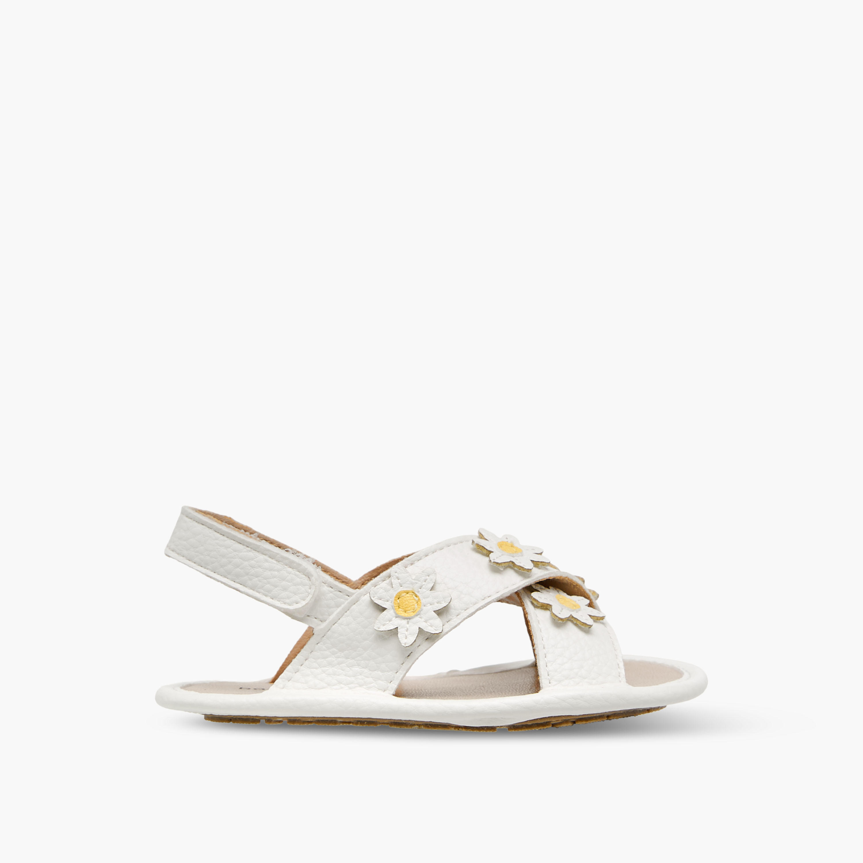 صندل بشريط إغلاق لاصق وزينة زهور من بيرفيت-baby-girls-shoes-sandals-image-3