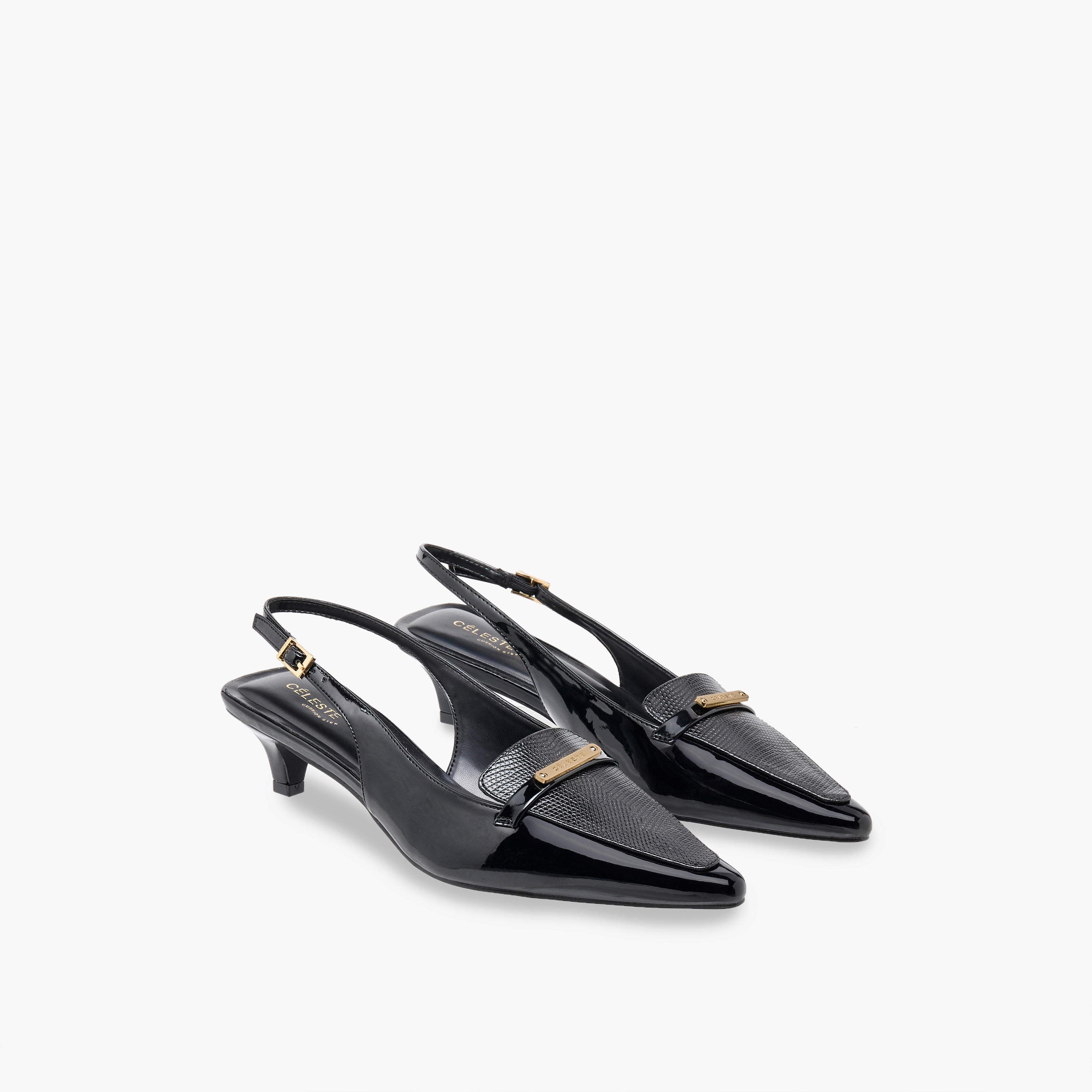 Celeste Women Textured Kitten Heel Shoes-women-shoes-heels-image-1