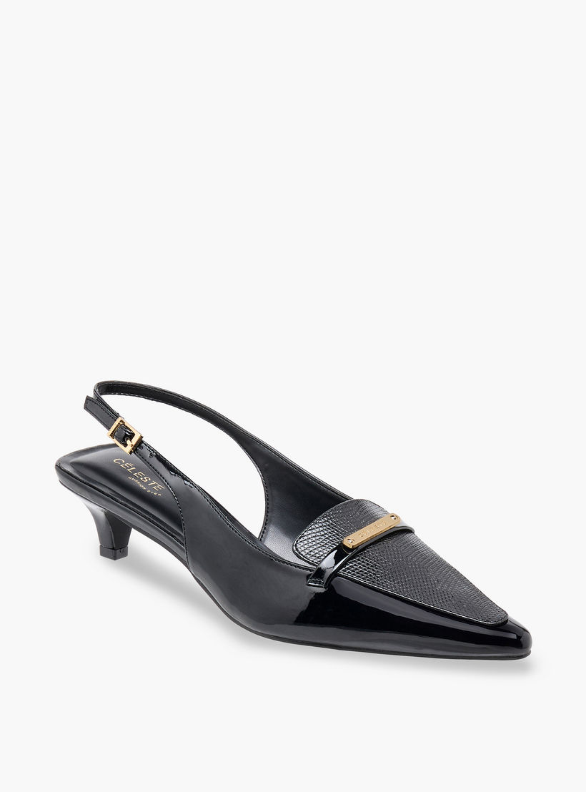 Celeste Women Textured Kitten Heel Shoes-women-shoes-heels-image-2