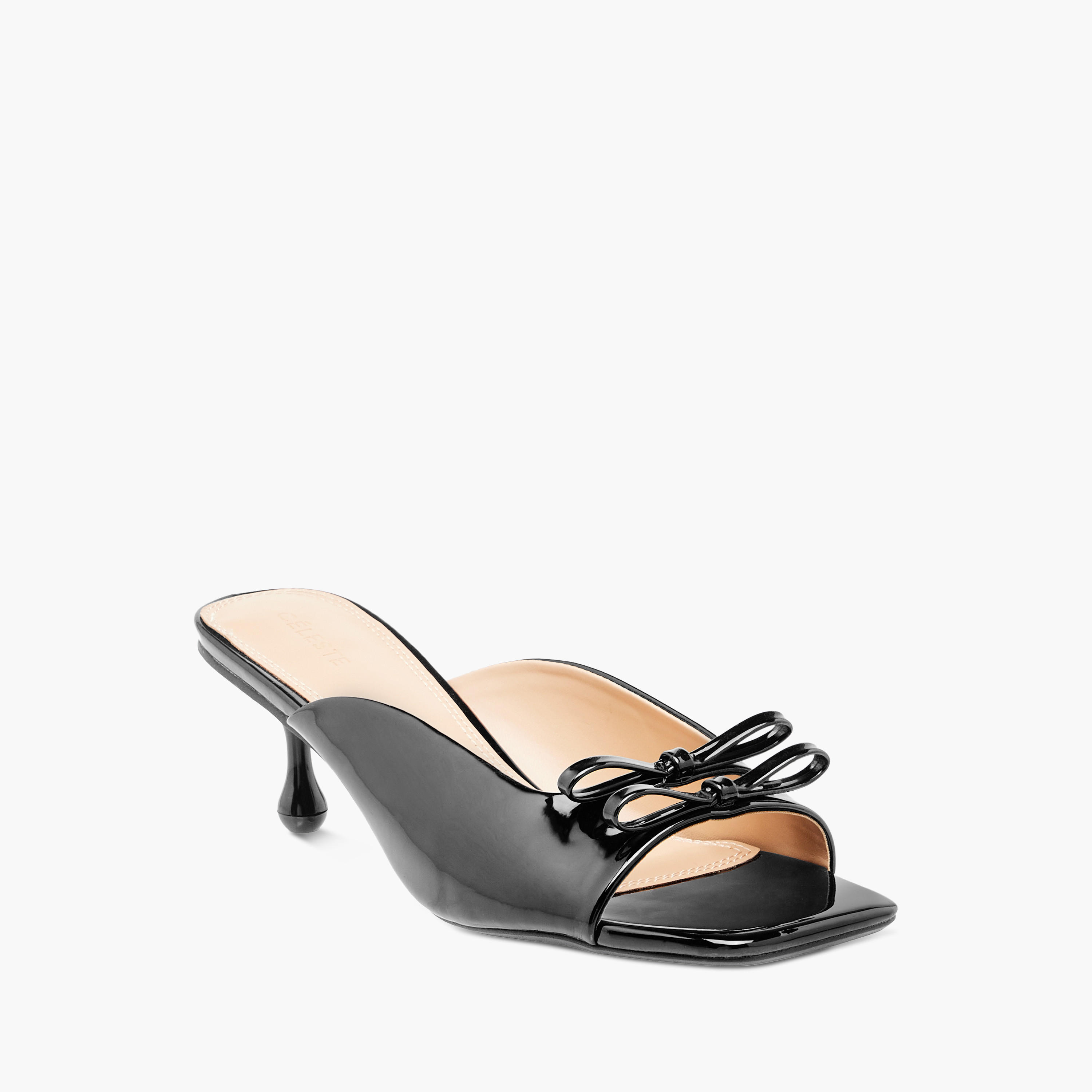 Celeste Women's Solid Slip-On Sandals with Kitten Heels-women-shoes-sandals-heeled-image-2