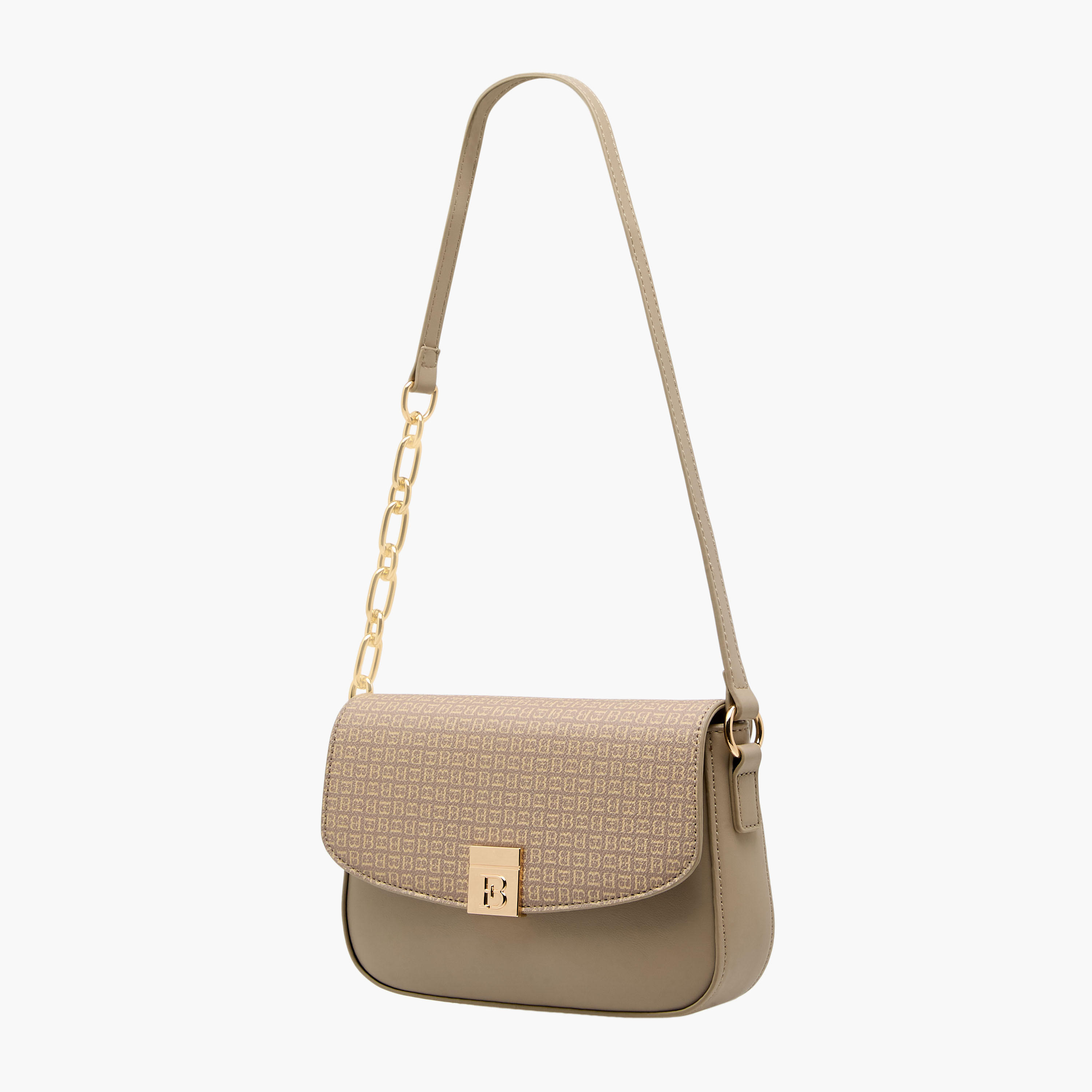 Flora Bella Monogram Print Shoulder Bag with Magnetic Button Closure-women-bagsandwallets-handbags-image-3