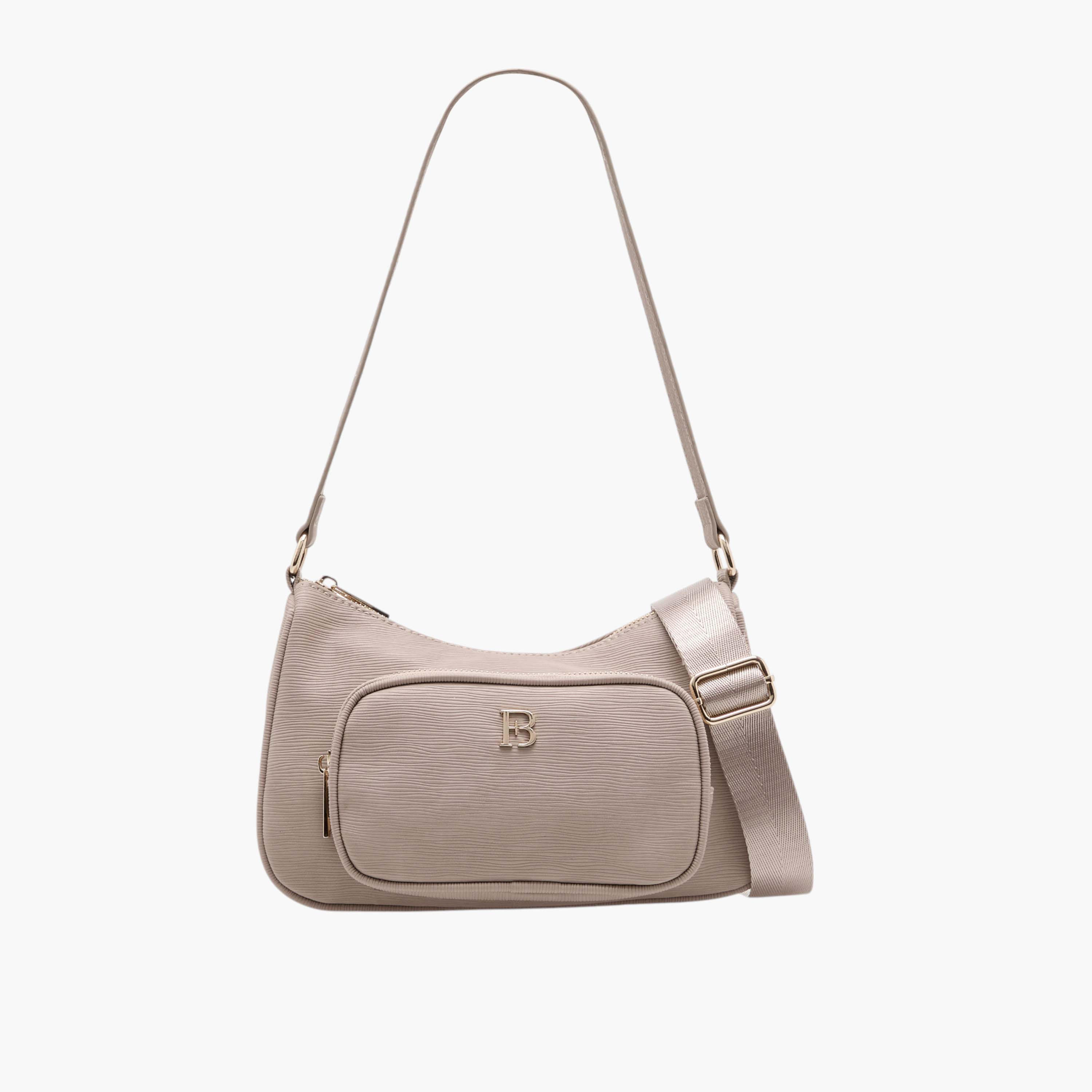 شنطة كروس بودي بارزة الملمس بحزام قابل للفصل وسحاب إغلاق من فلورا بيلا-women-bagsandwallets-handbags-image-1