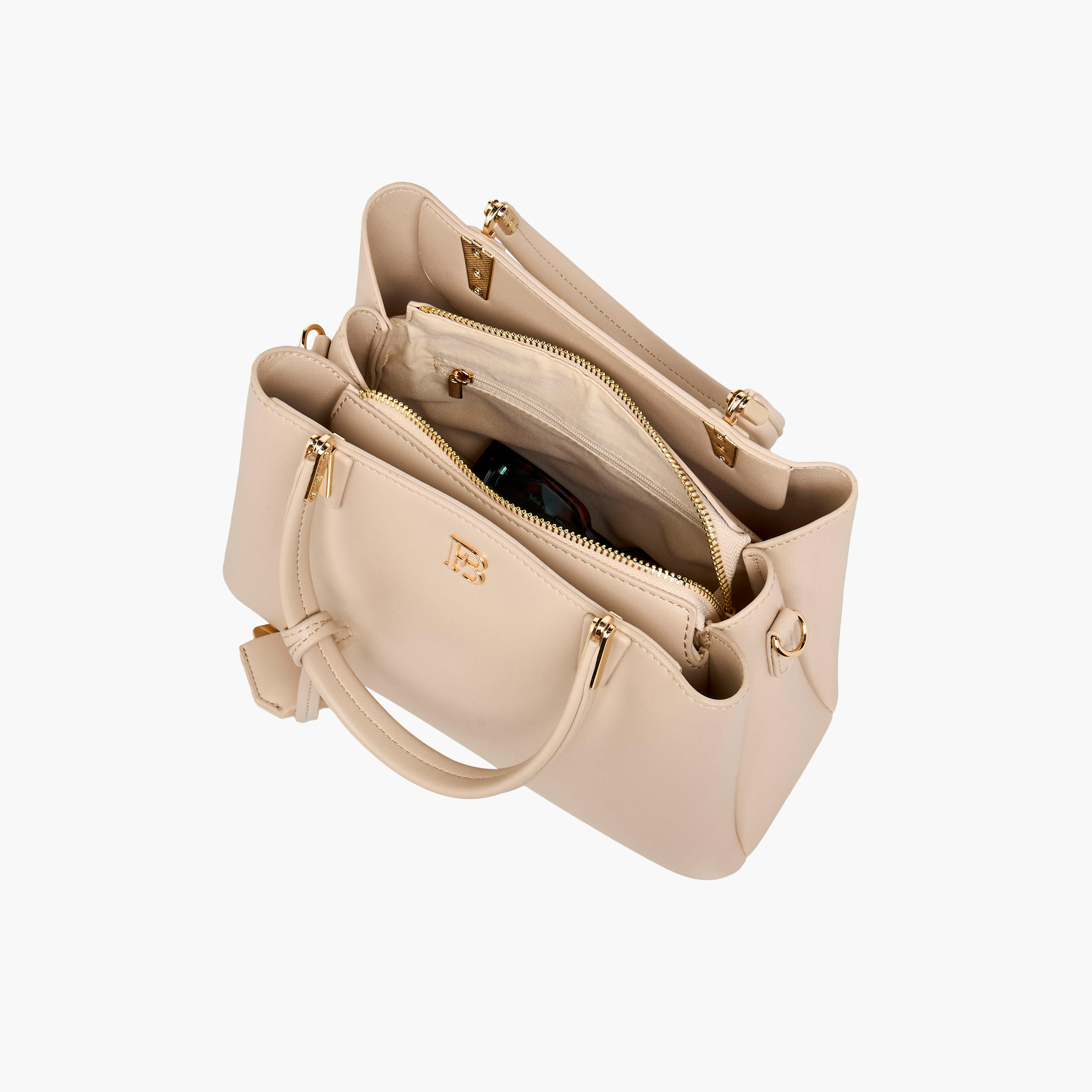 Flora Bella Solid Tote Bag with Detachable Strap and Zip Closure-women-bagsandwallets-handbags-image-9