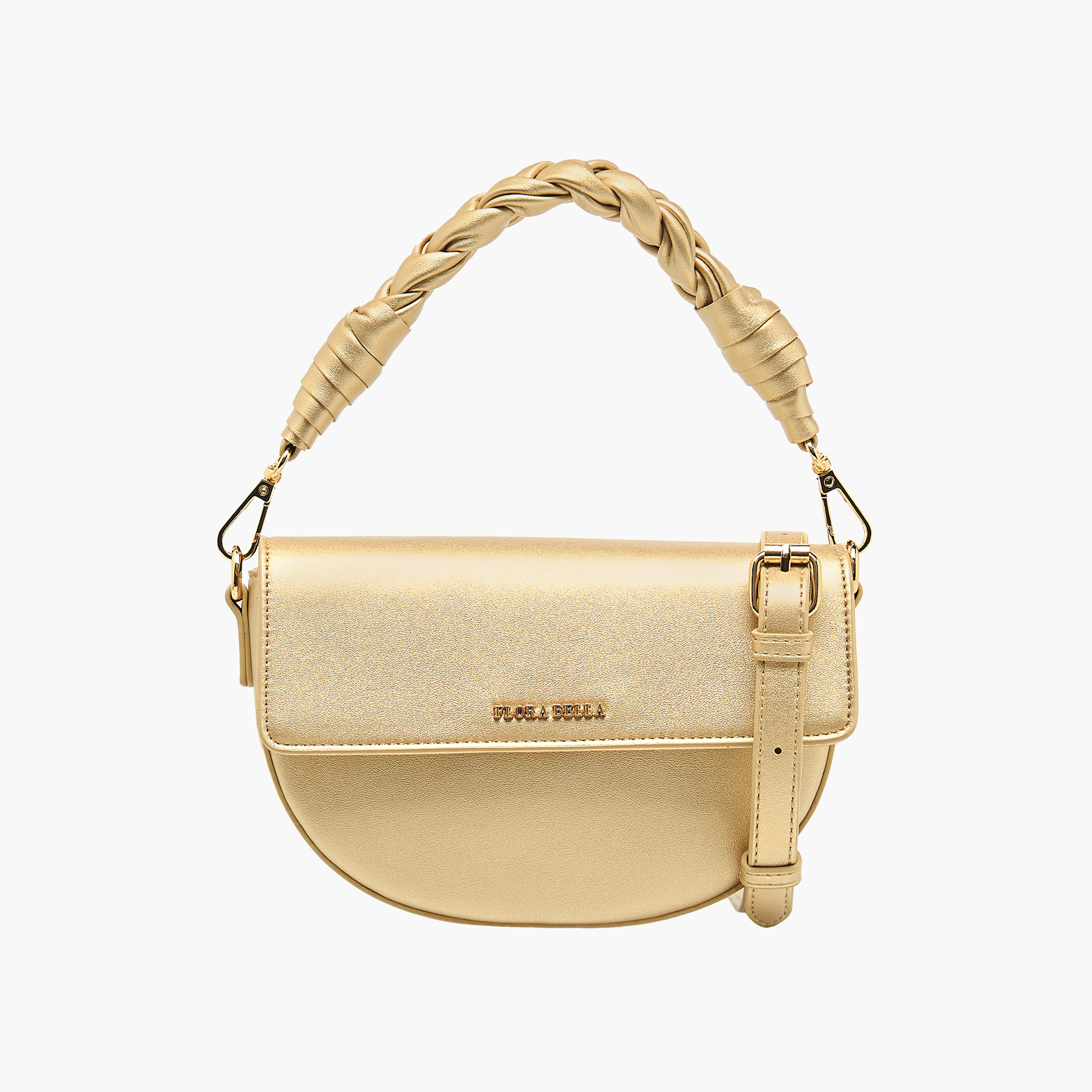 شنطة كروس بودي سادة بحزام قابل للفصل وزر إغلاق من فلورا بيلا-women-bagsandwallets-handbags-image-1