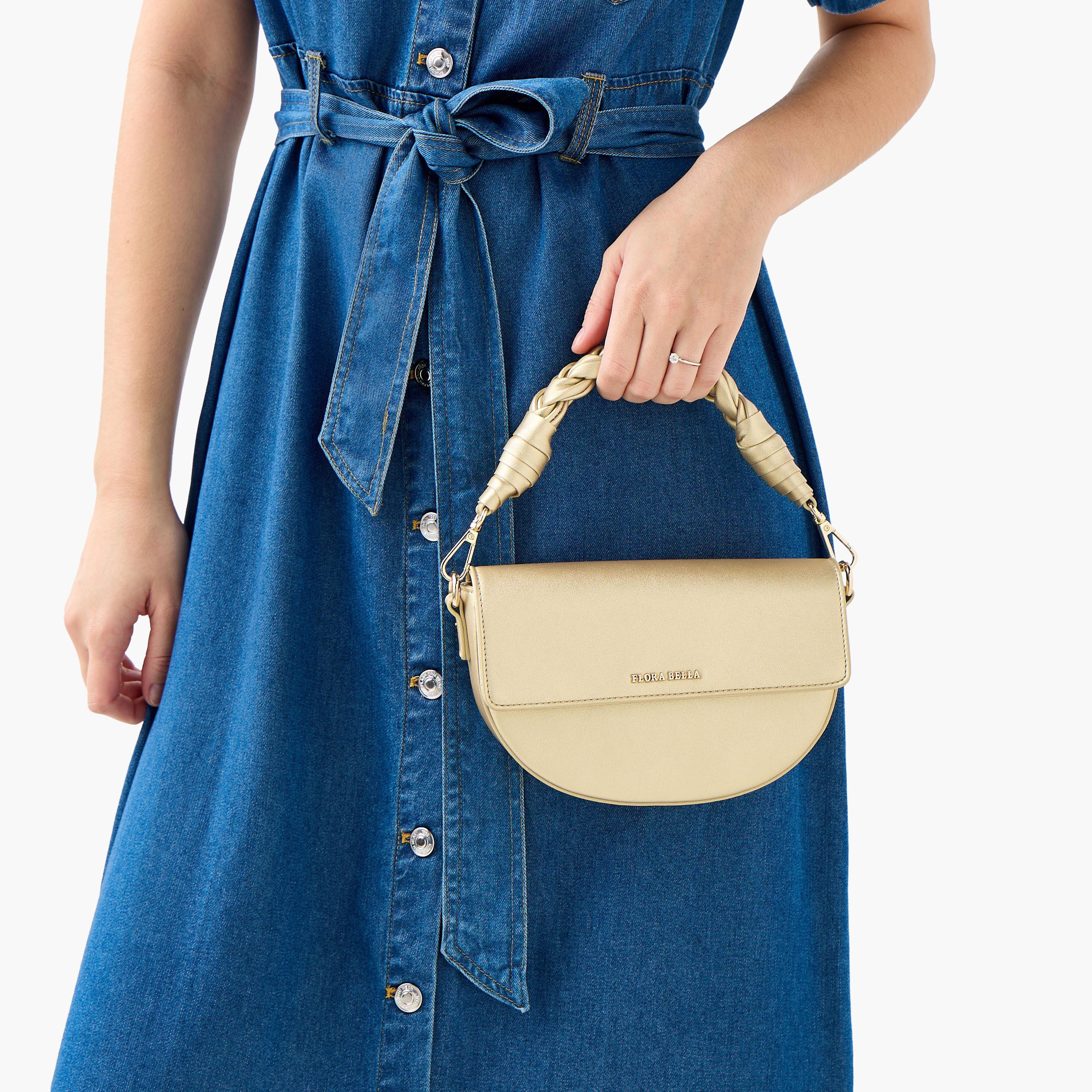 شنطة كروس بودي سادة بحزام قابل للفصل وزر إغلاق من فلورا بيلا-women-bagsandwallets-handbags-image-2