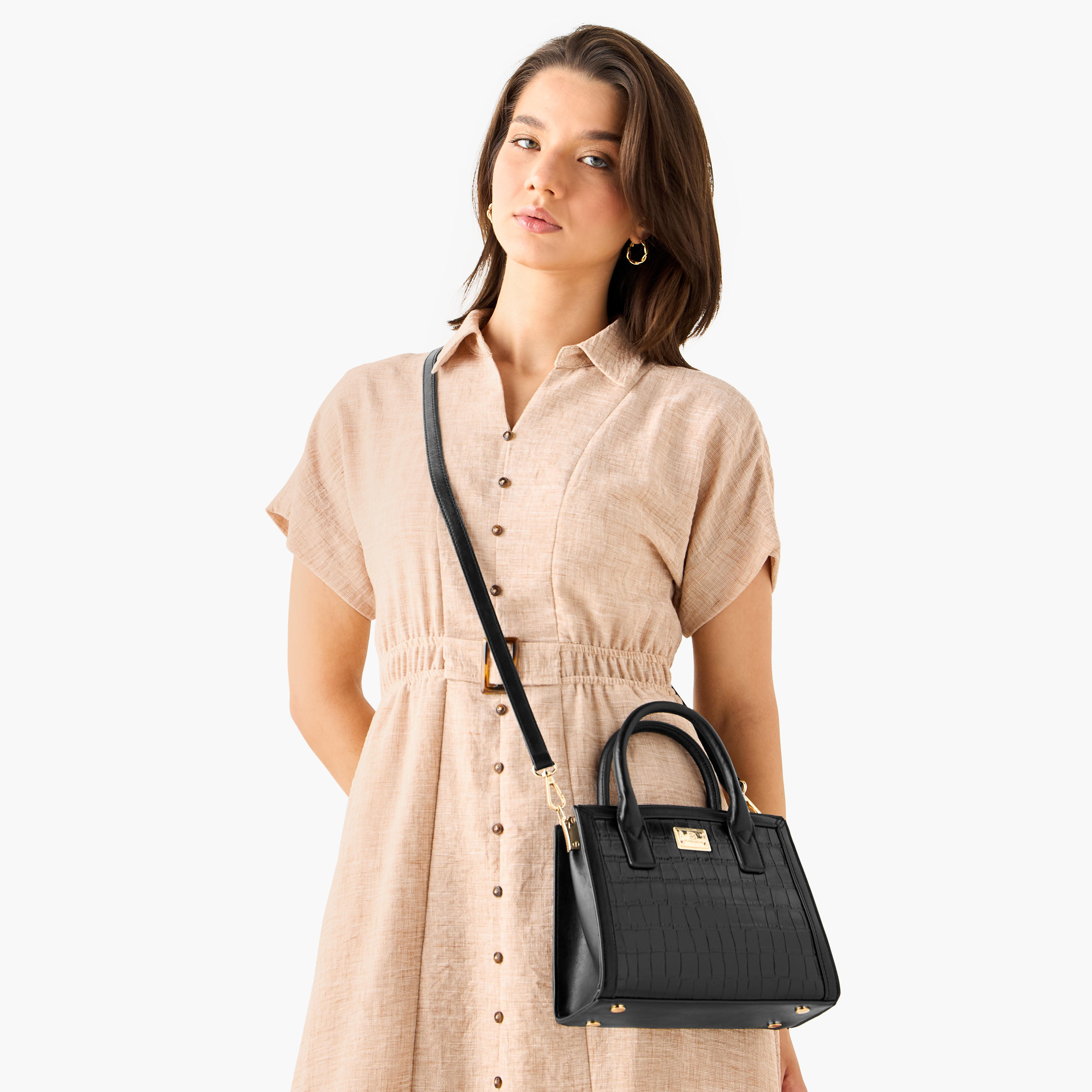 Flora Bella Textured Tote Bag with Detachable Strap and Zip Closure-women-bagsandwallets-handbags-image-2