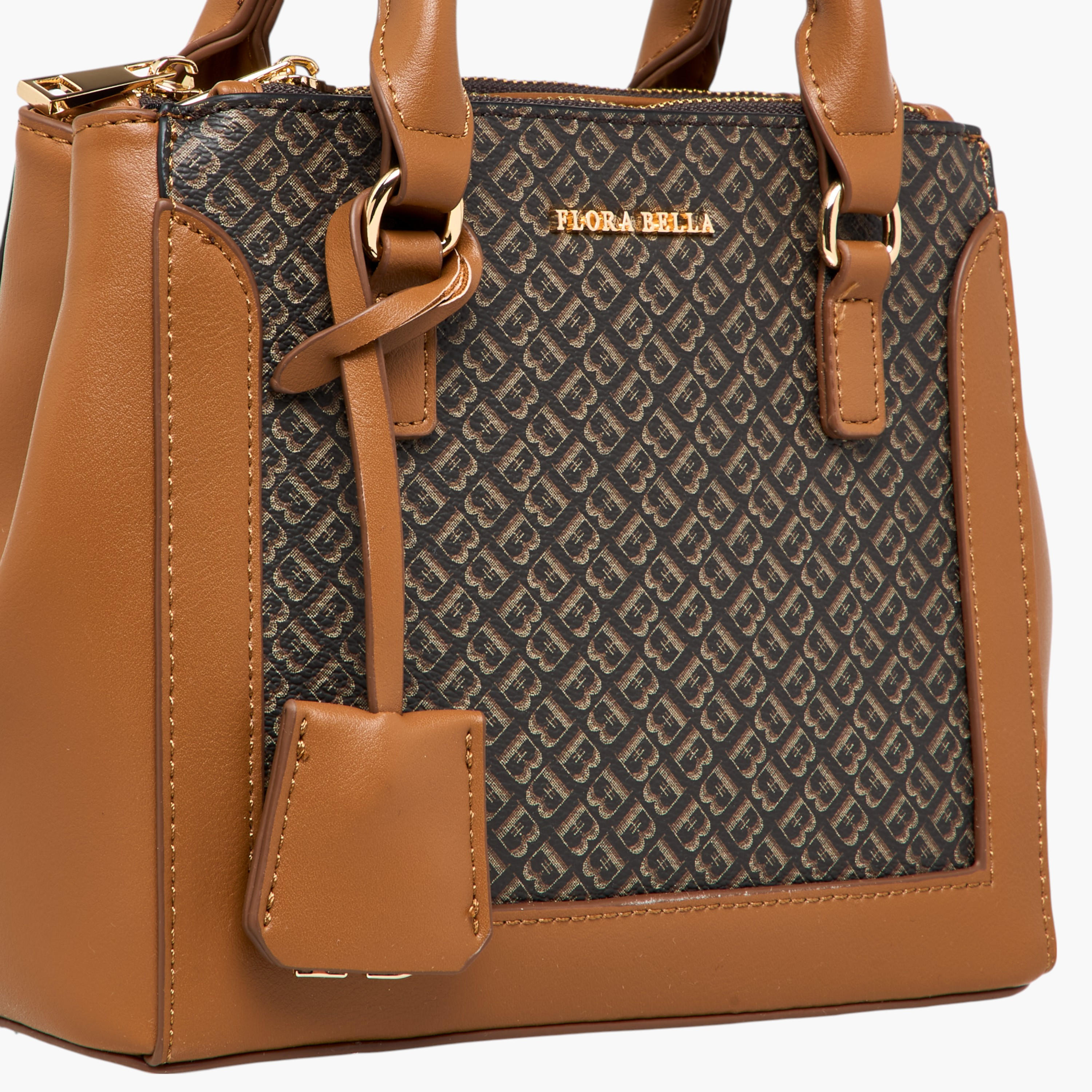 Flora Bella Monogram Print Tote Bag with Top Handles and Detachable Strap-women-bagsandwallets-handbags-image-6