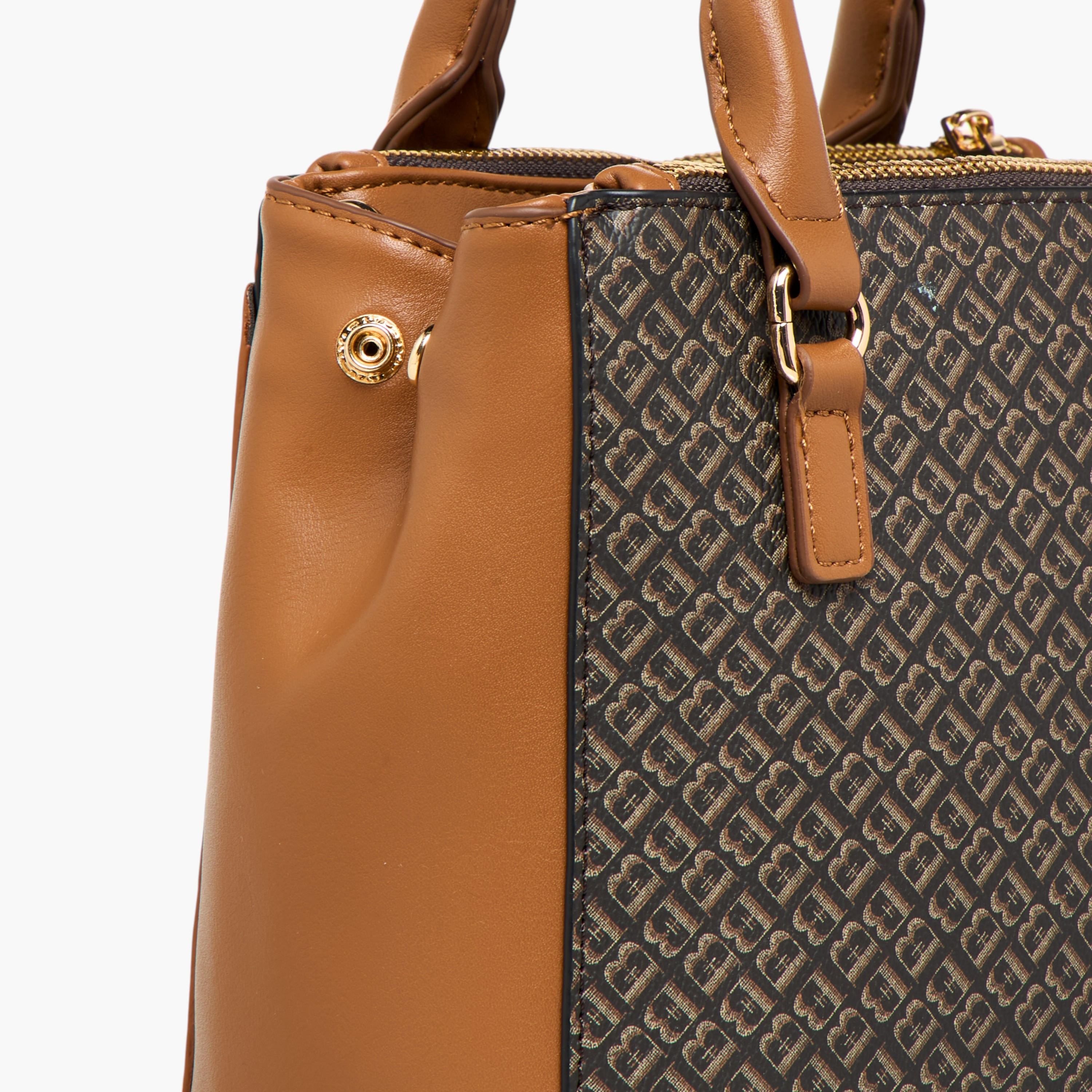 Flora Bella Monogram Print Tote Bag with Top Handles and Detachable Strap-women-bagsandwallets-handbags-image-7