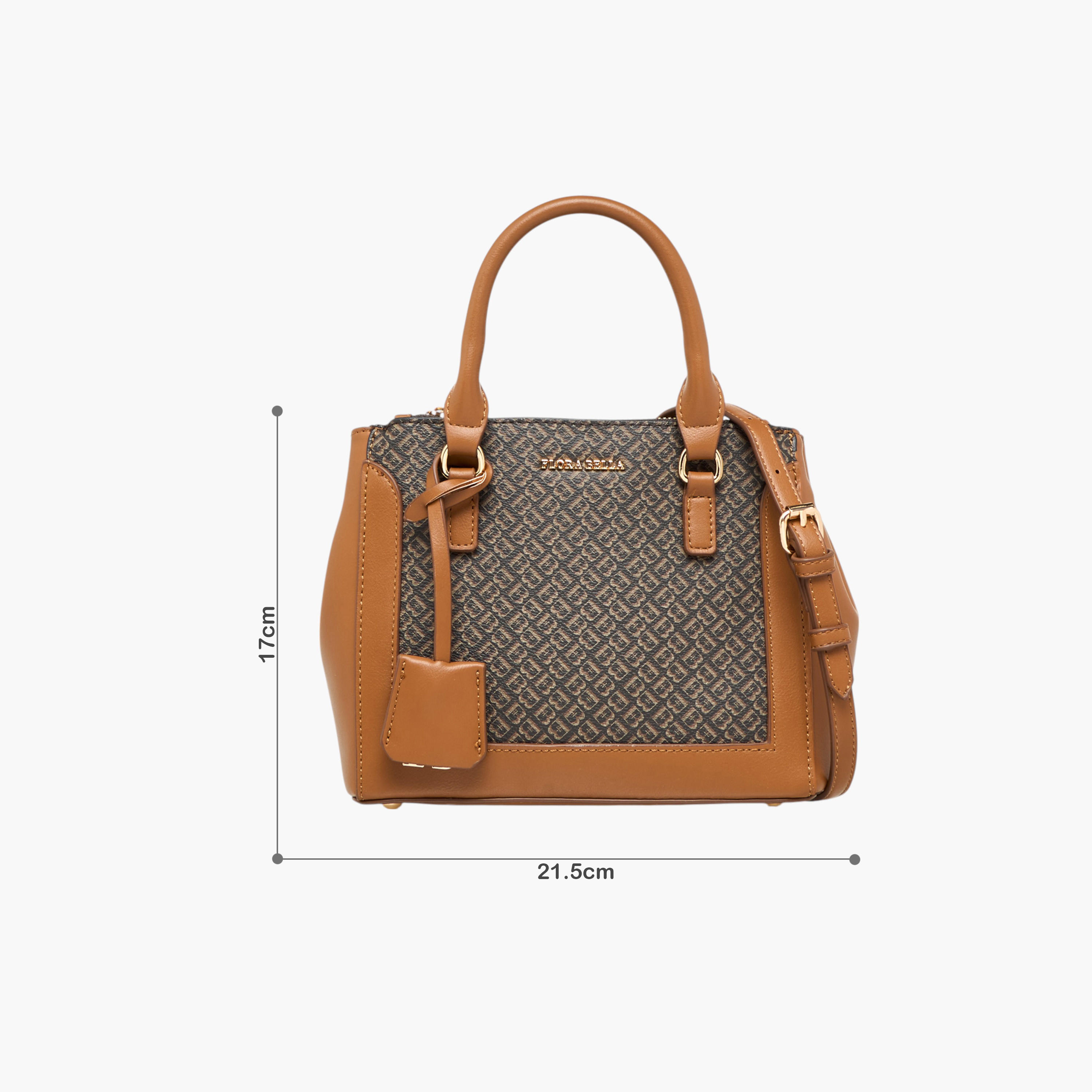 Flora Bella Monogram Print Tote Bag with Top Handles and Detachable Strap-women-bagsandwallets-handbags-image-2