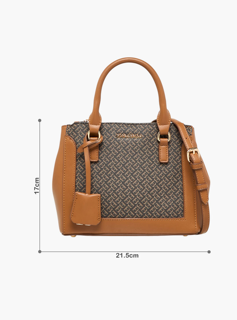 Flora Bella Monogram Print Tote Bag with Top Handles and Detachable Strap-women-bagsandwallets-handbags-image-2