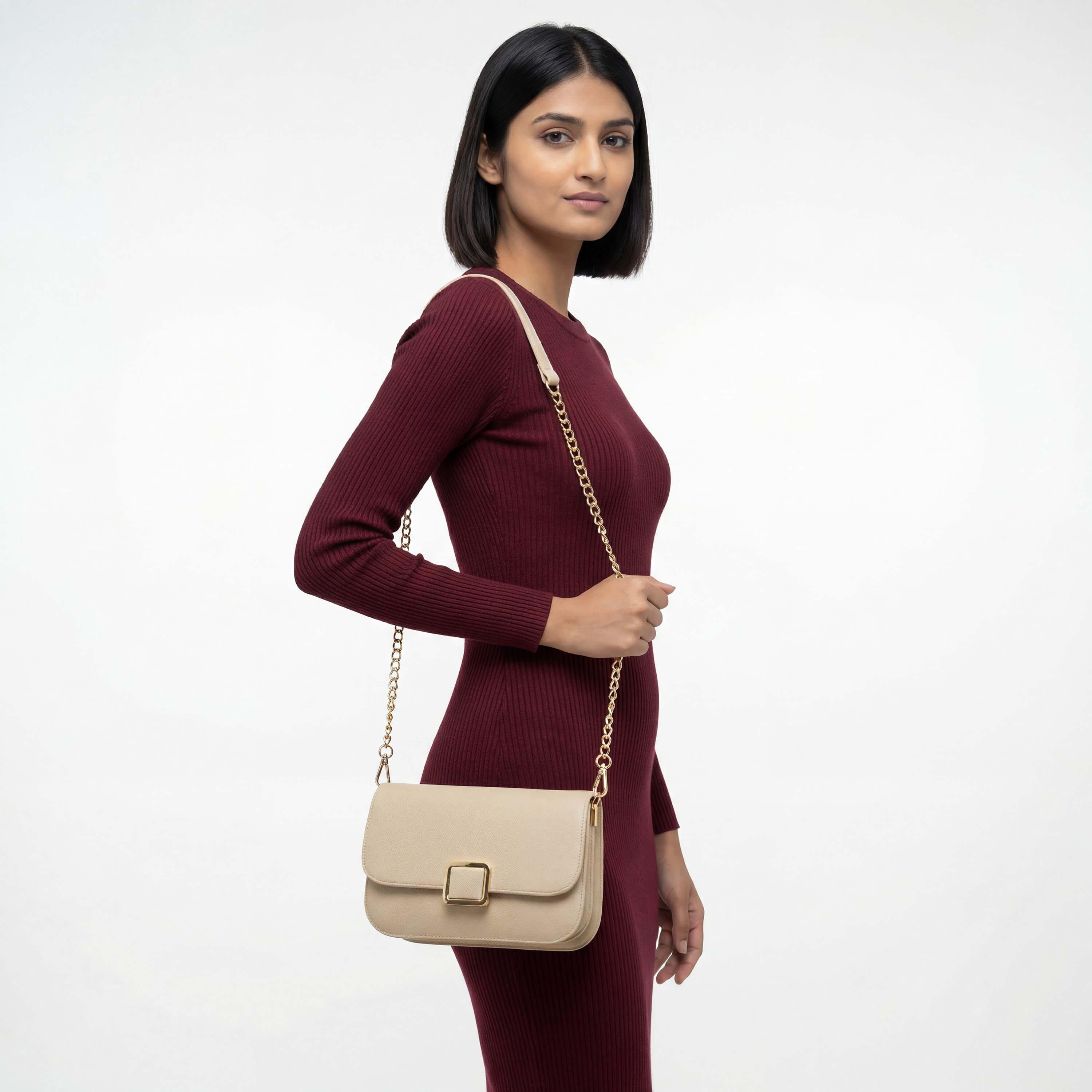 شنطة كروسبودي بارزة الملمس بحزام سلسلة قابل للفصل من فلورا بيلا-women-bagsandwallets-handbags-image-3