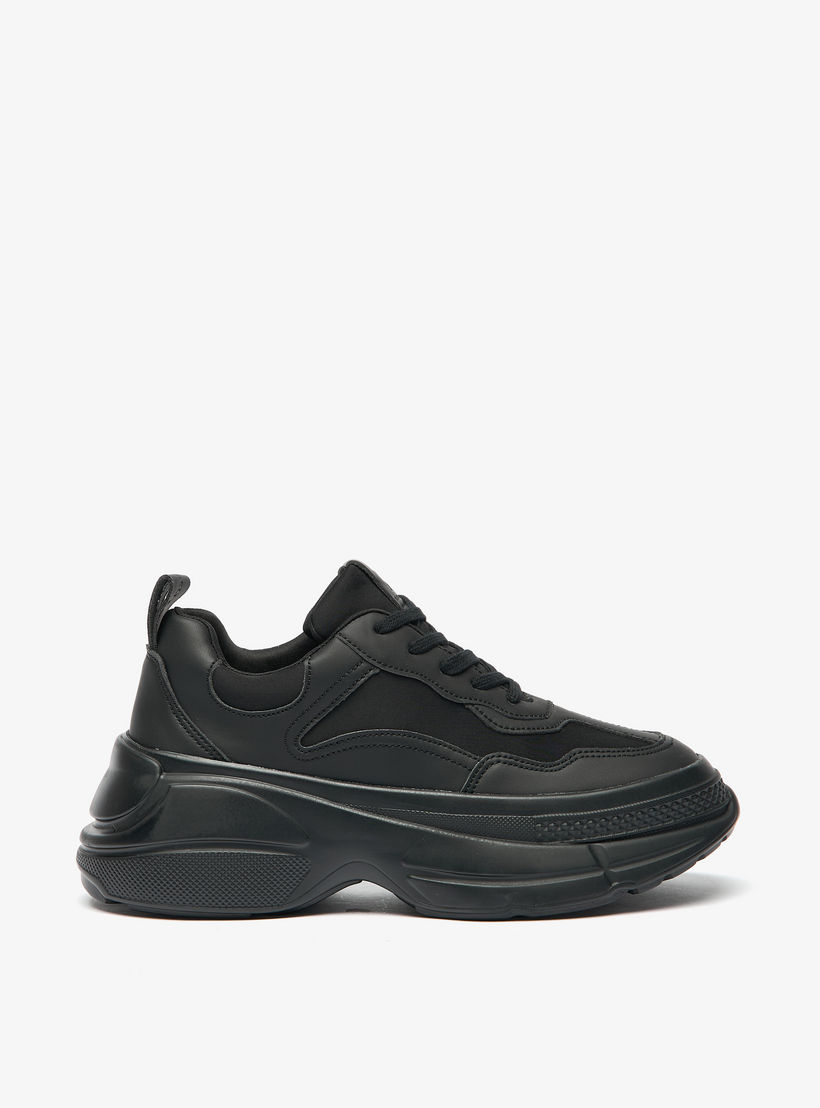 Flora Bella Panelled Chunky Sneakers with Lace-Up Closure-women-shoes-sneakers-image-3