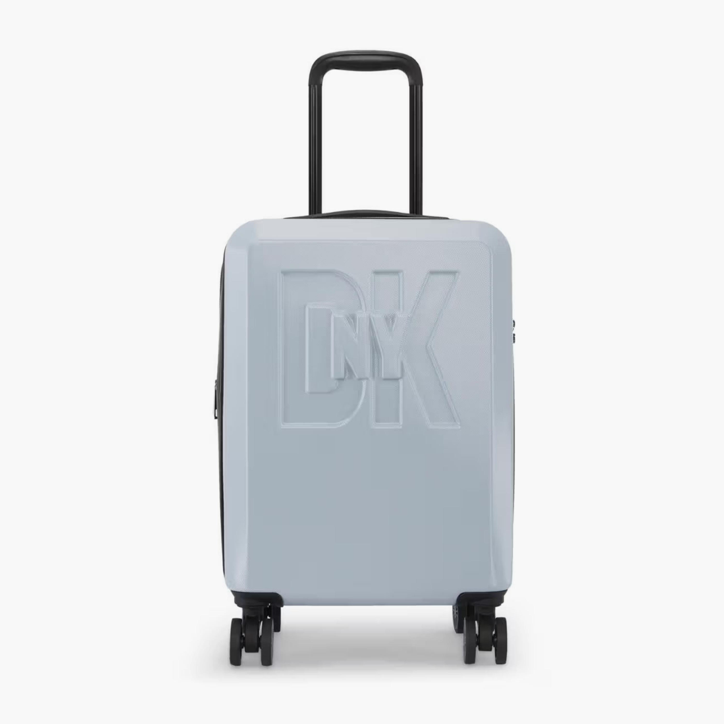 DKNY Logo Embossed Hardcase Luggage Trolley with Retractable Handle - 20 inches Cabin Bag-travel-luggagesandbags-luggage-image-2