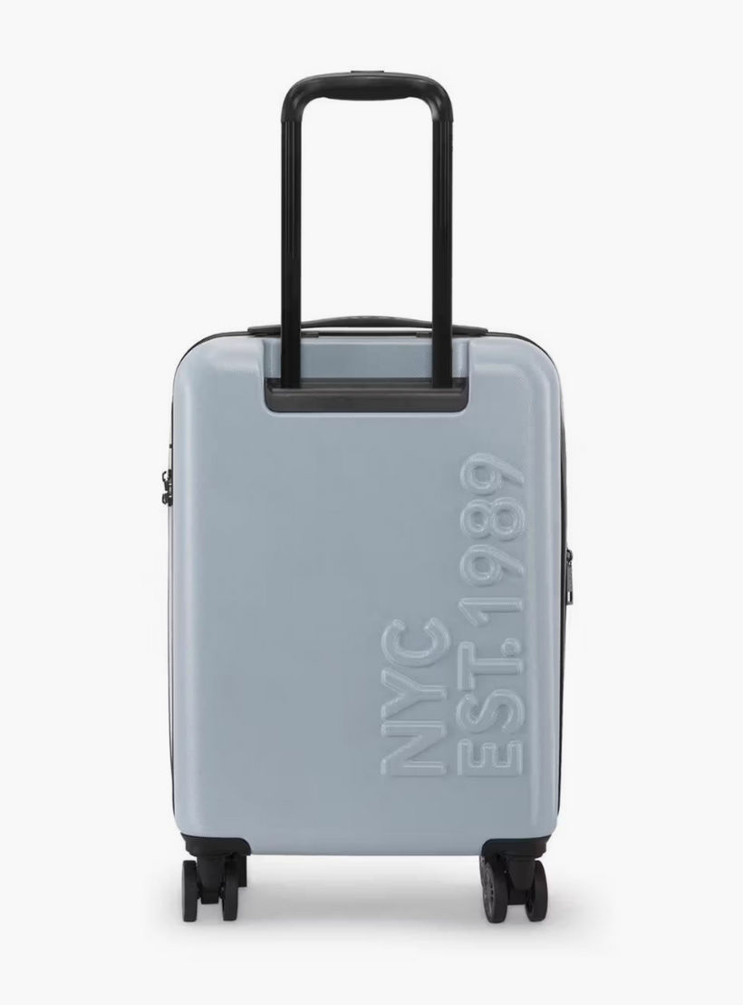 DKNY Logo Embossed Hardcase Luggage Trolley with Retractable Handle - 20 inches Cabin Bag-travel-luggagesandbags-luggage-image-3