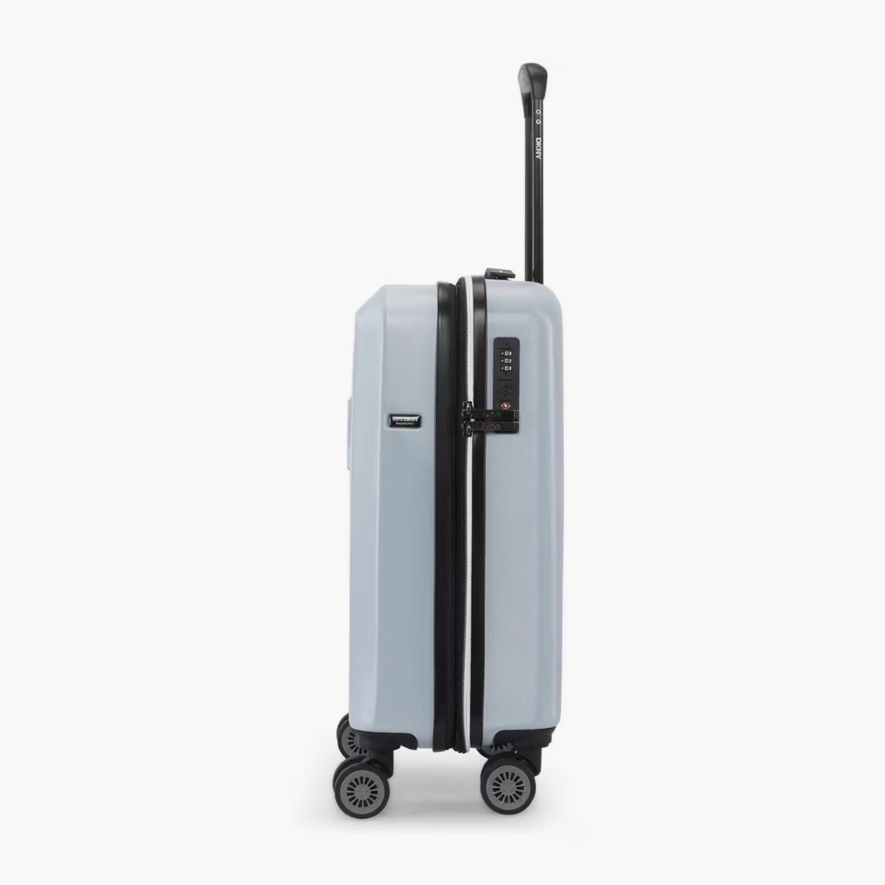 DKNY Logo Embossed Hardcase Luggage Trolley with Retractable Handle - 20 inches Cabin Bag-travel-luggagesandbags-luggage-image-5