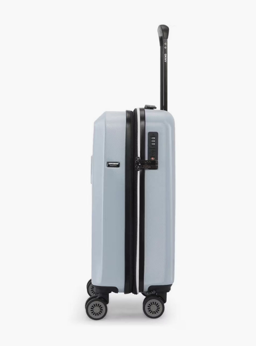 DKNY Logo Embossed Hardcase Luggage Trolley with Retractable Handle - 20 inches Cabin Bag-travel-luggagesandbags-luggage-image-5
