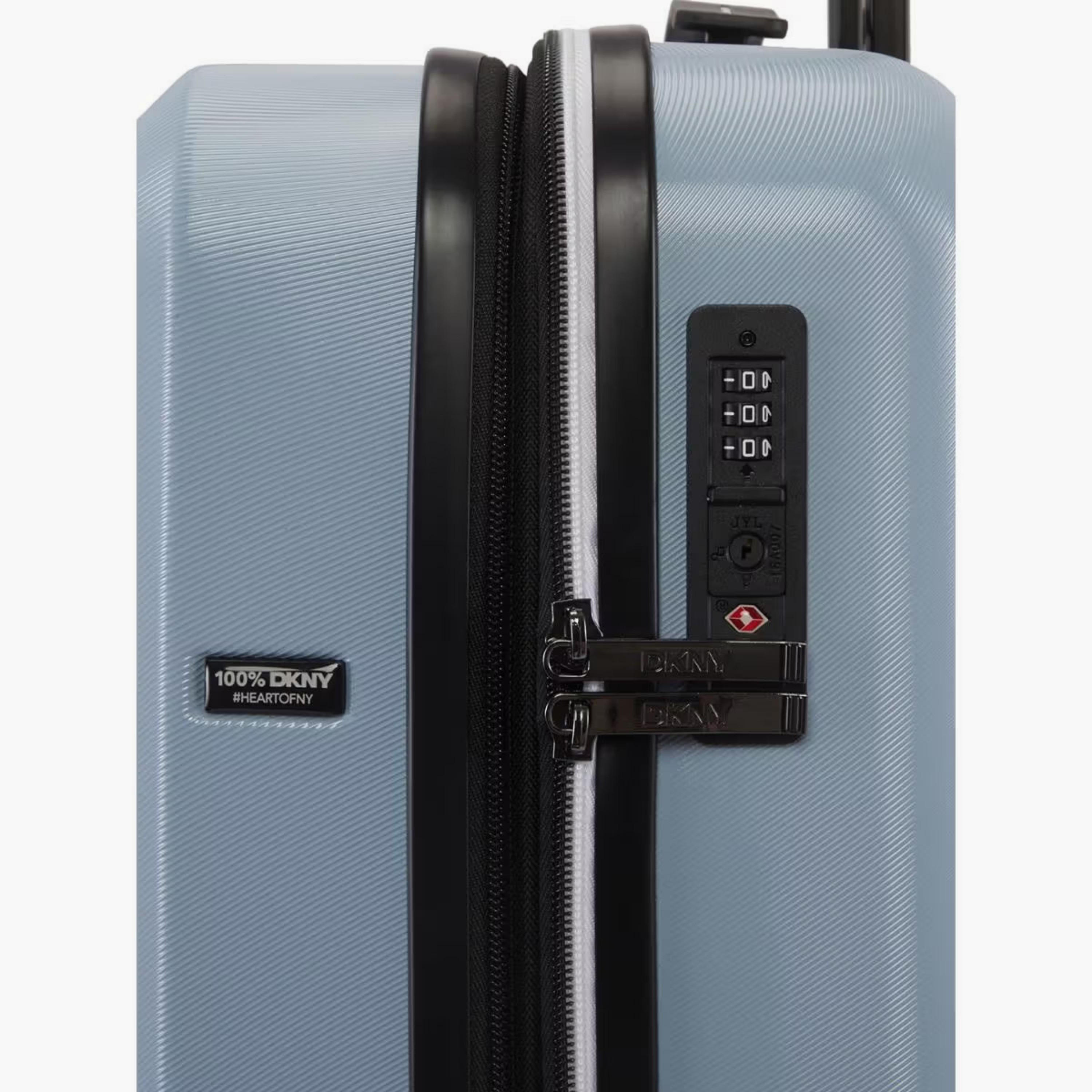 DKNY Logo Embossed Hardcase Luggage Trolley with Retractable Handle - 20 inches Cabin Bag-travel-luggagesandbags-luggage-image-7