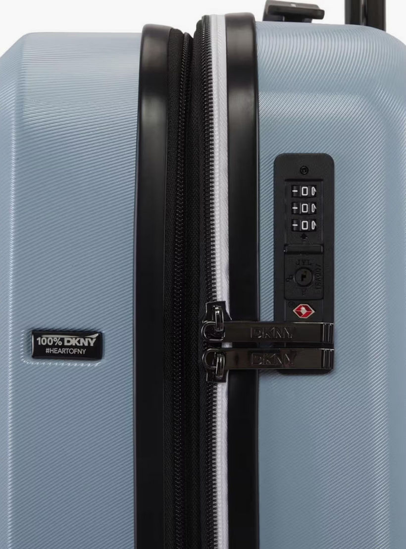 DKNY Logo Embossed Hardcase Luggage Trolley with Retractable Handle - 20 inches Cabin Bag-travel-luggagesandbags-luggage-image-7