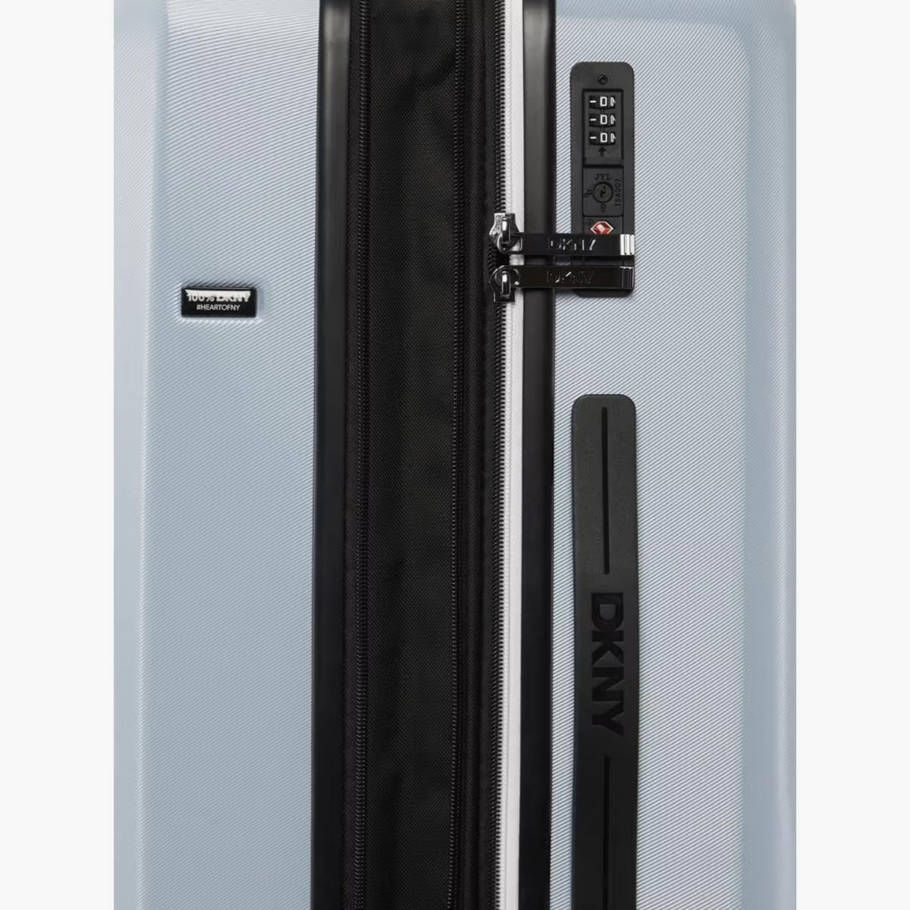 DKNY Logo Embossed Hardcase Luggage Trolley with Retractable Handle - 20 inches Cabin Bag-travel-luggagesandbags-luggage-image-8