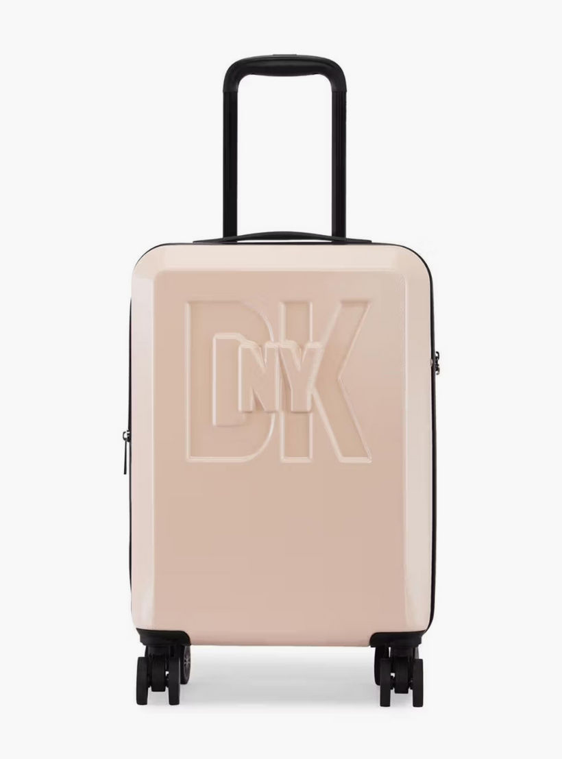 DKNY Logo Embossed Hardcase Luggage Trolley with Retractable Handle - 20 inches Cabin Bag-travel-luggagesandbags-luggage-image-2