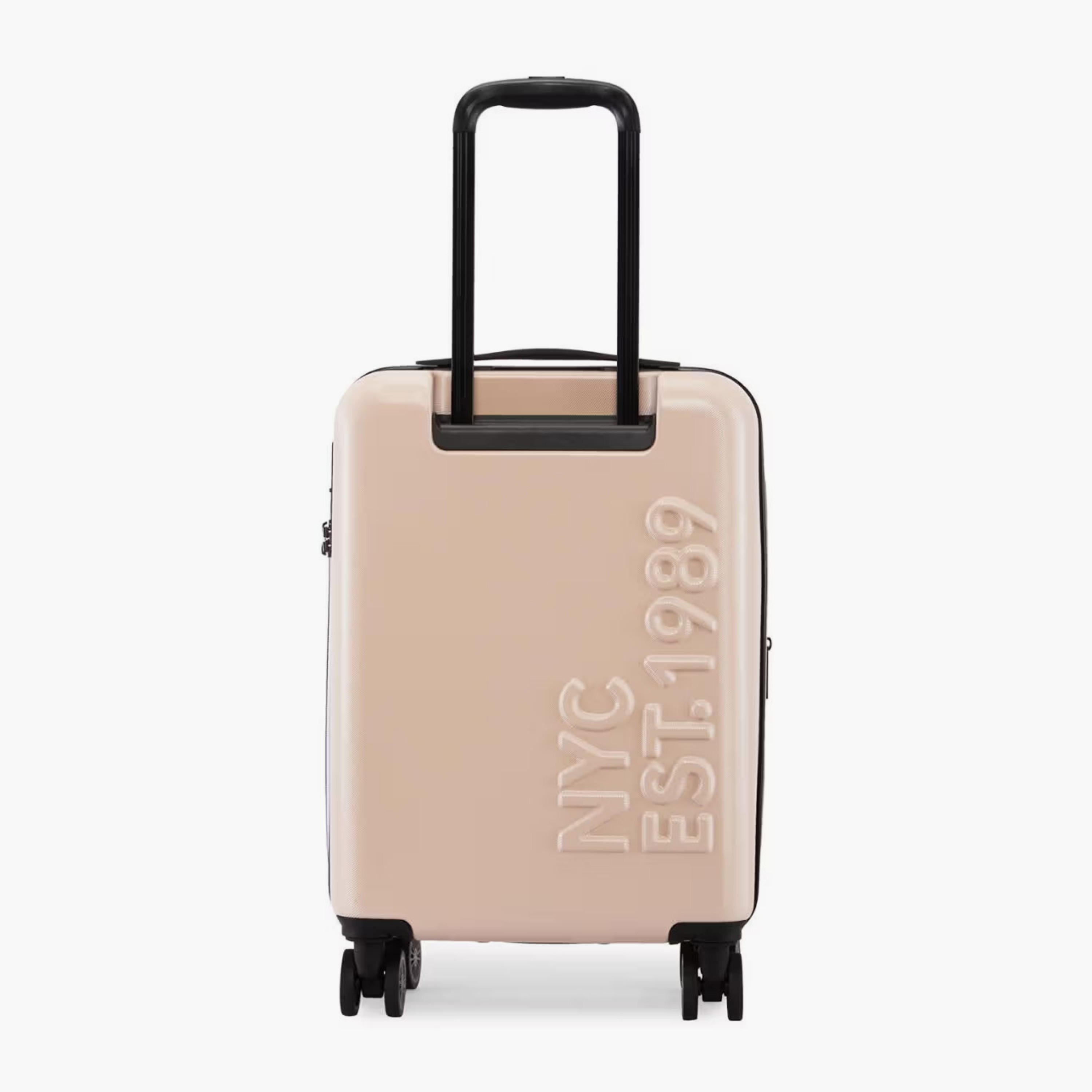 DKNY Logo Embossed Hardcase Luggage Trolley with Retractable Handle - 20 inches Cabin Bag-travel-luggagesandbags-luggage-image-3