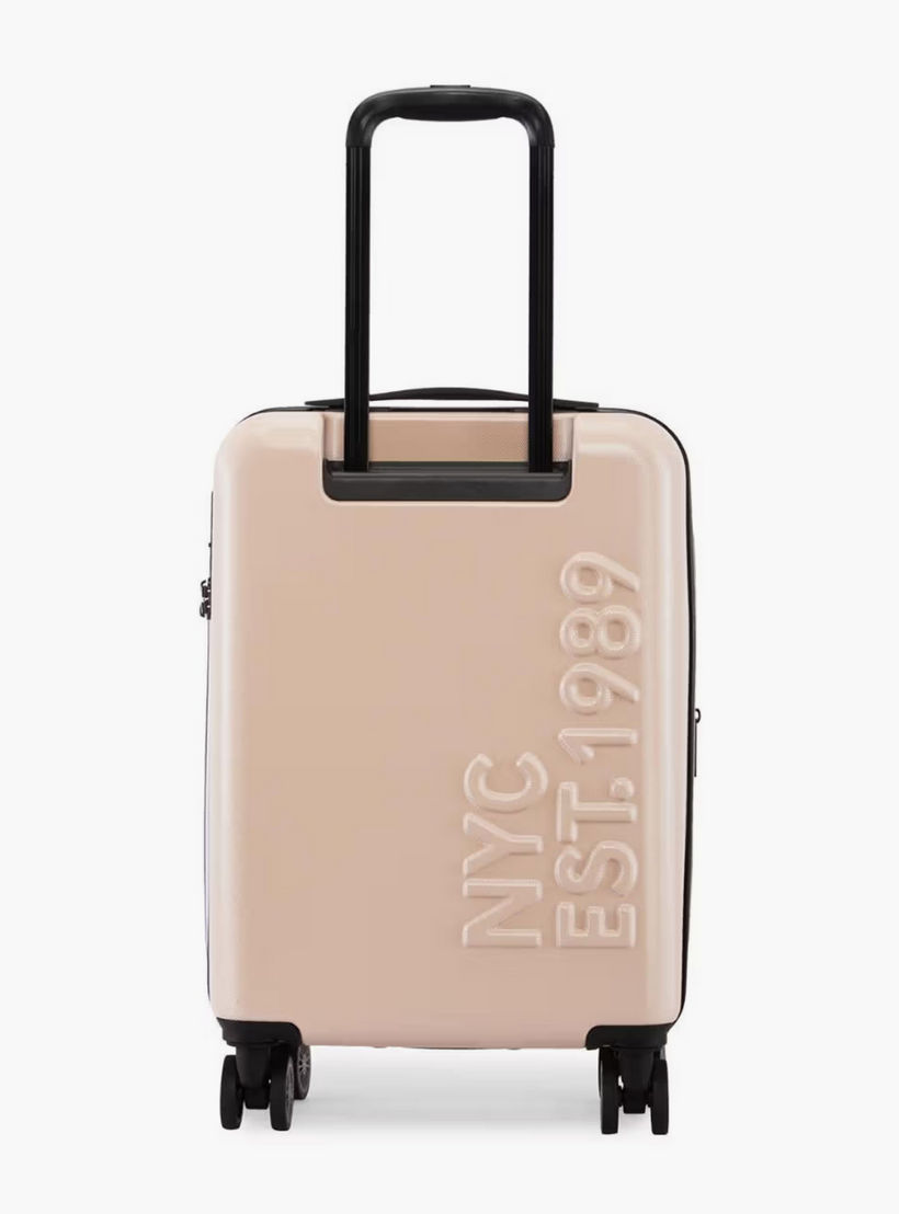 DKNY Logo Embossed Hardcase Luggage Trolley with Retractable Handle - 20 inches Cabin Bag-travel-luggagesandbags-luggage-image-3