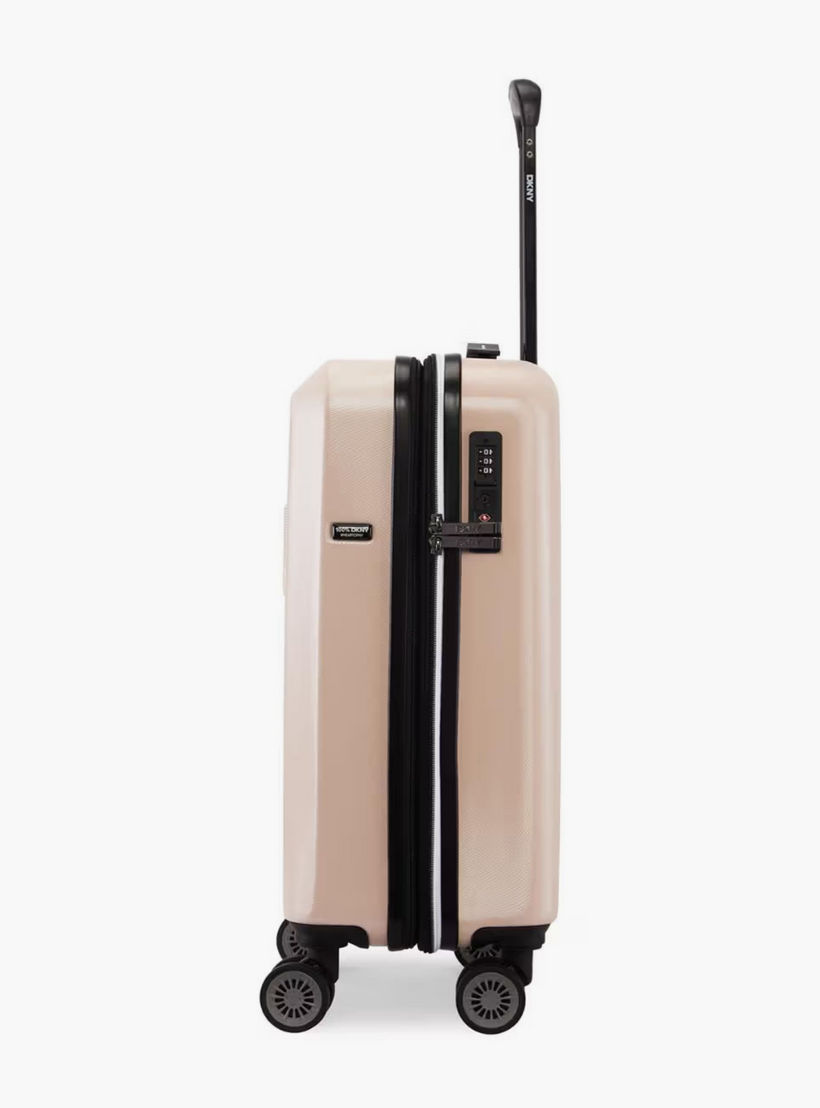 DKNY Logo Embossed Hardcase Luggage Trolley with Retractable Handle - 20 inches Cabin Bag-travel-luggagesandbags-luggage-image-5