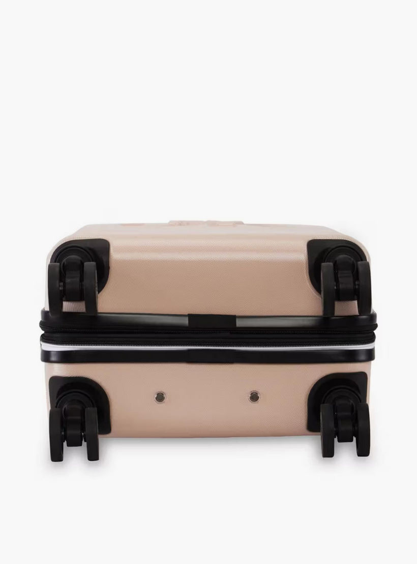 DKNY Logo Embossed Hardcase Luggage Trolley with Retractable Handle - 20 inches Cabin Bag-travel-luggagesandbags-luggage-image-6