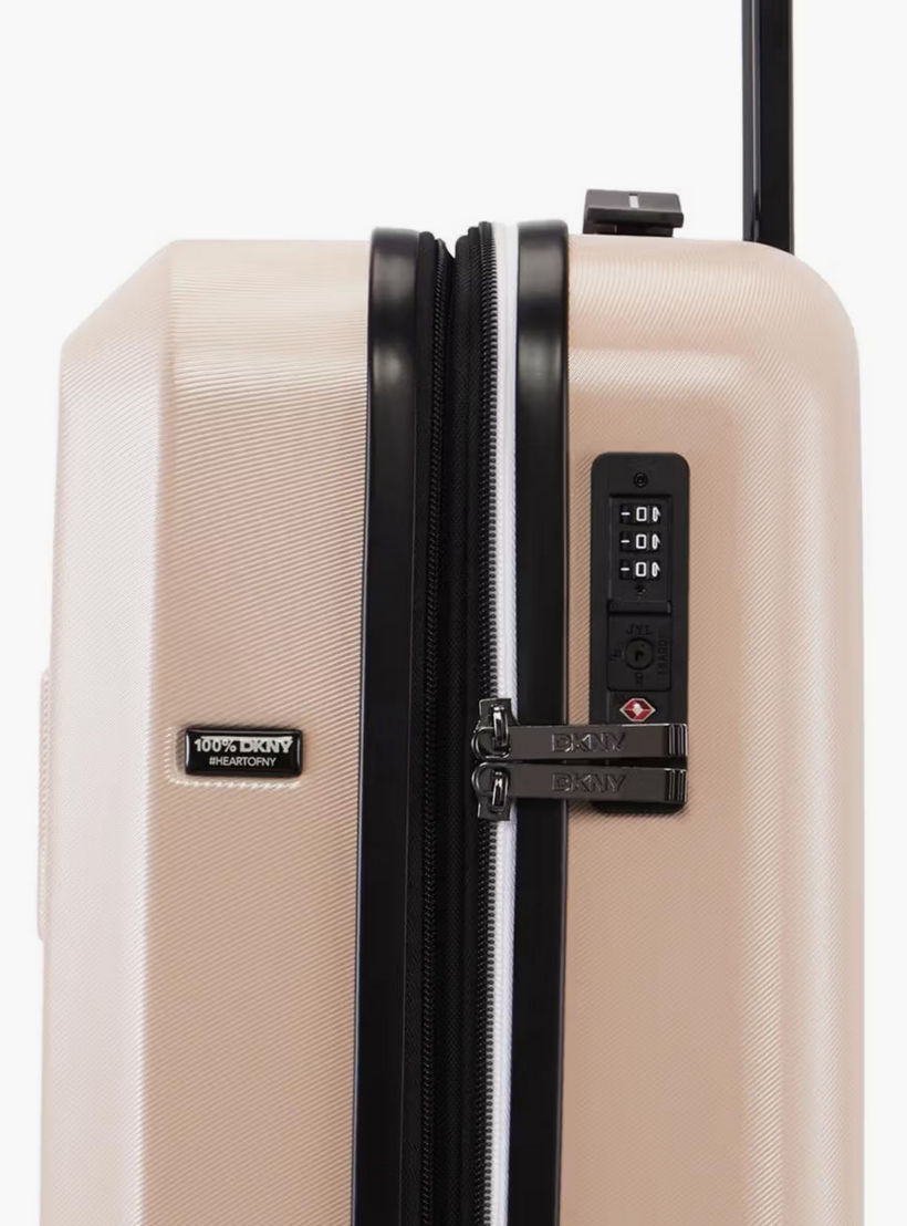 DKNY Logo Embossed Hardcase Luggage Trolley with Retractable Handle - 20 inches Cabin Bag-travel-luggagesandbags-luggage-image-7