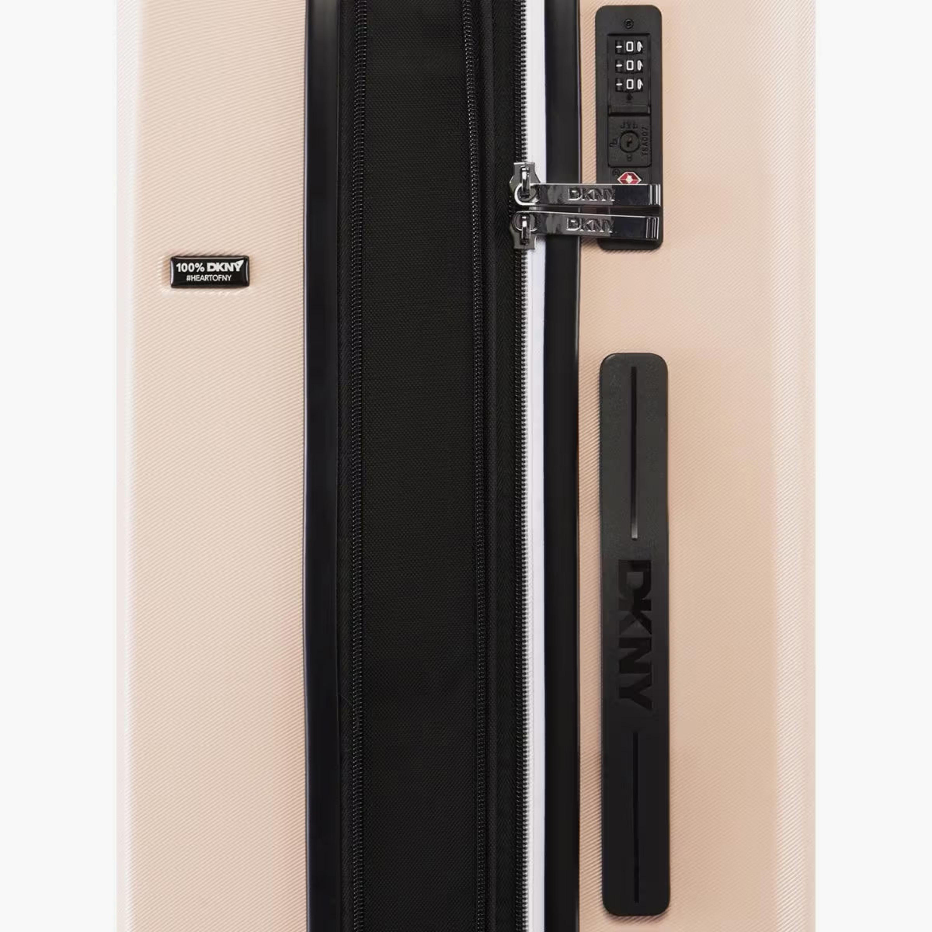 DKNY Logo Embossed Hardcase Luggage Trolley with Retractable Handle - 20 inches Cabin Bag-travel-luggagesandbags-luggage-image-8