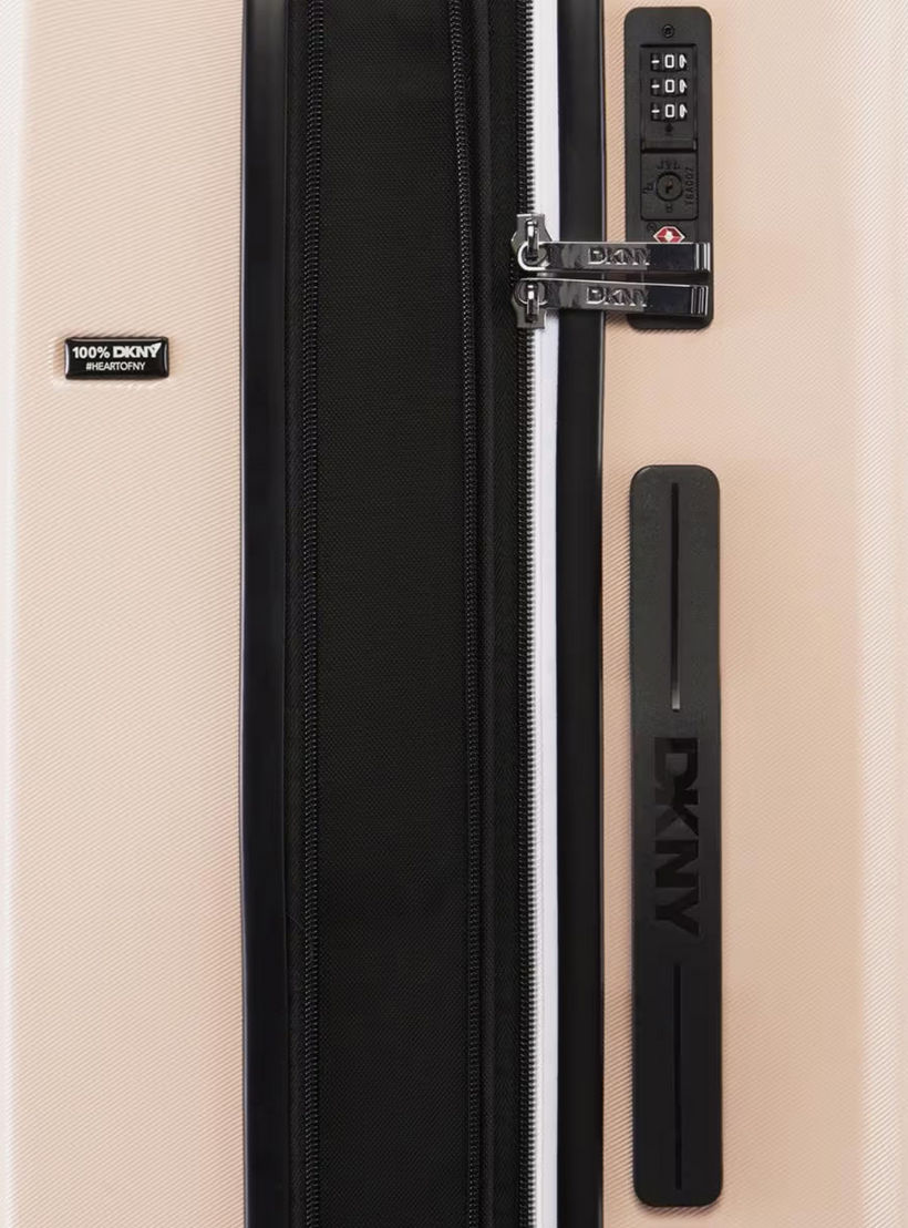 DKNY Logo Embossed Hardcase Luggage Trolley with Retractable Handle - 20 inches Cabin Bag-travel-luggagesandbags-luggage-image-8