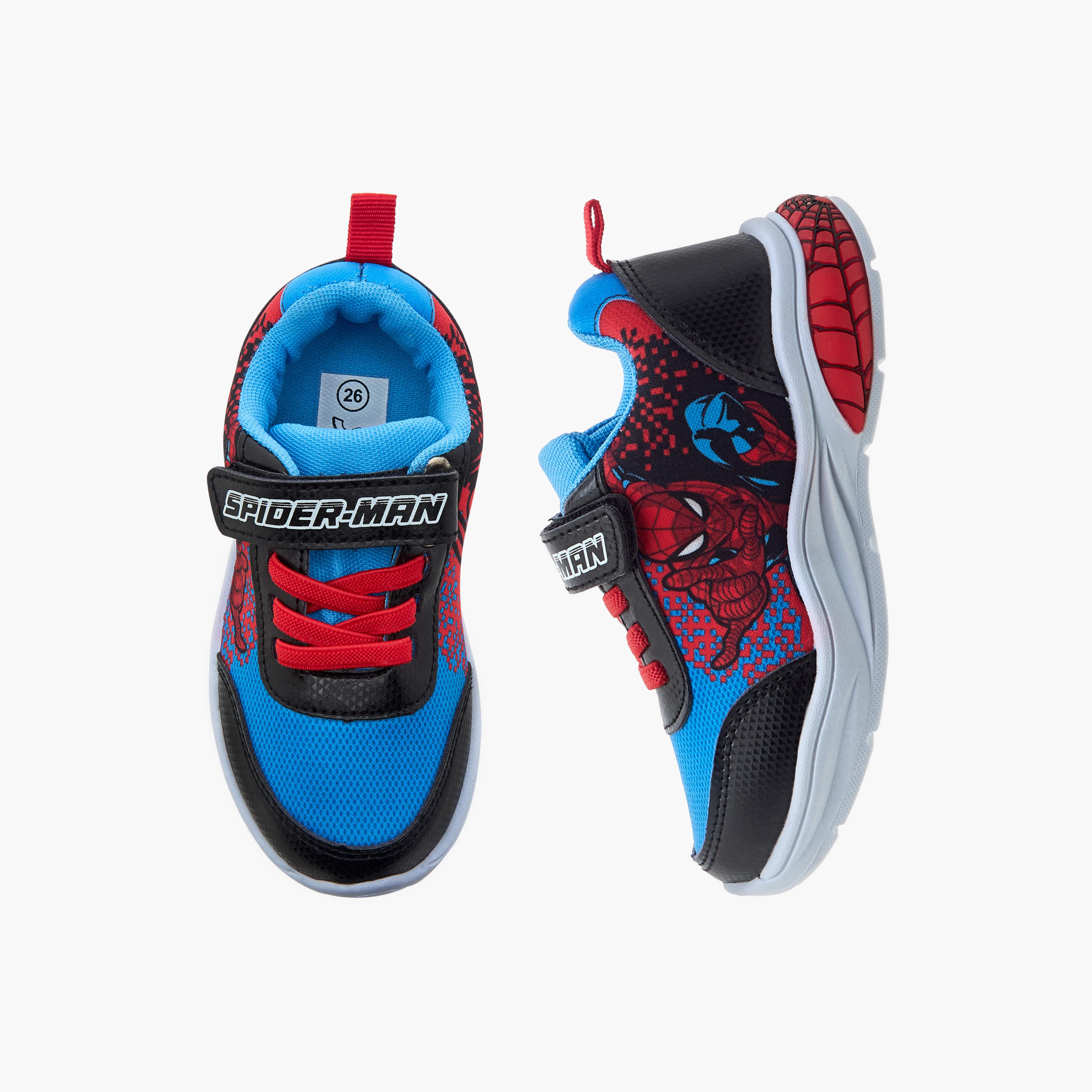 حذاء سنيكرز مضيئ بشريط إغلاق لاصق وطبعات سبايدر مان من مارفل-boys-shoes-sneakers-image-1