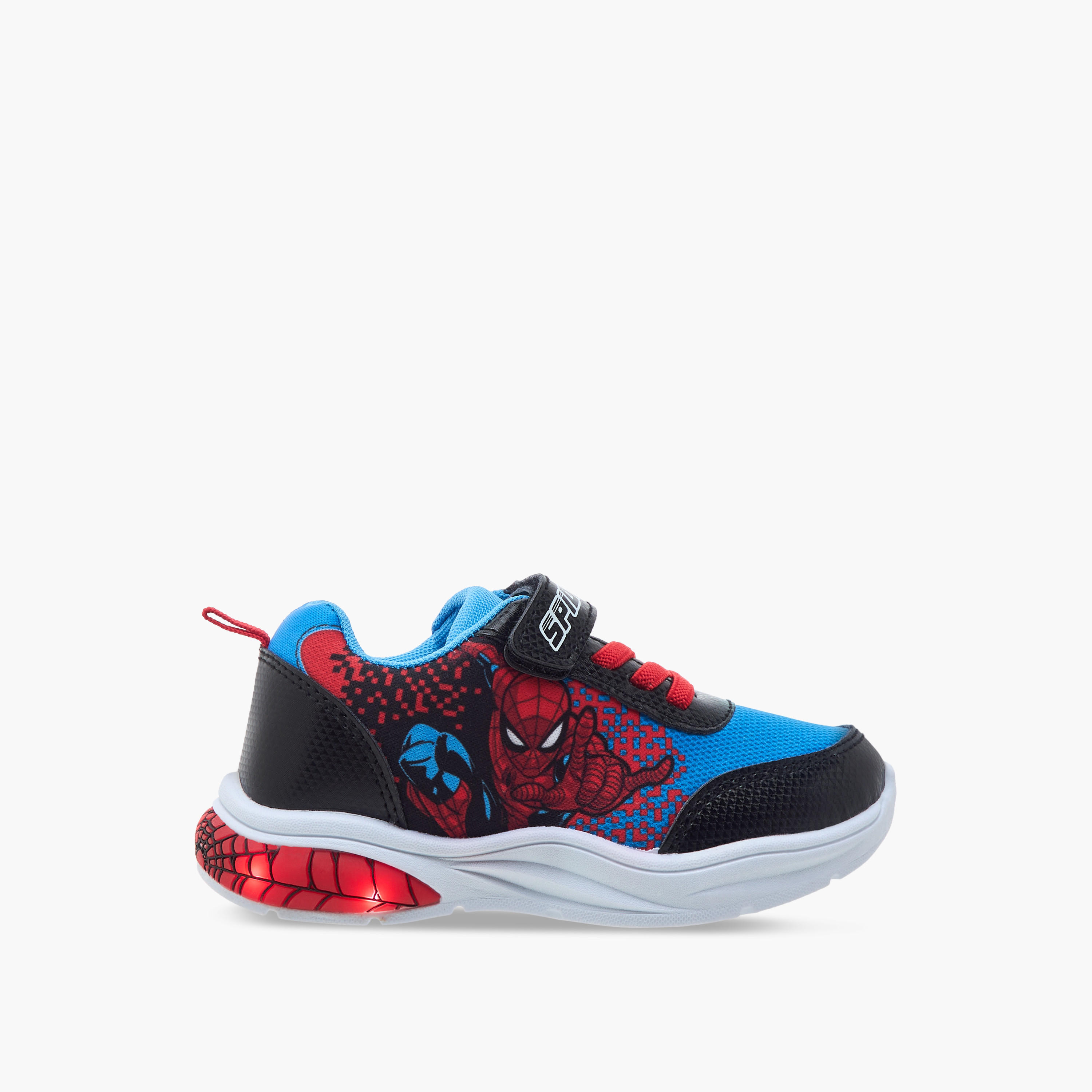 حذاء سنيكرز مضيئ بشريط إغلاق لاصق وطبعات سبايدر مان من مارفل-boys-shoes-sneakers-image-4