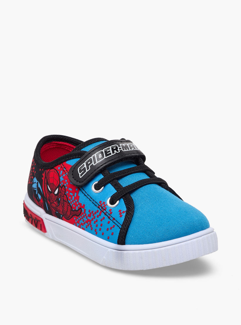 Marvel Boys Spider-Man Print Hook & Loop Ankle Sneakers-boys-shoes-sneakers-image-2