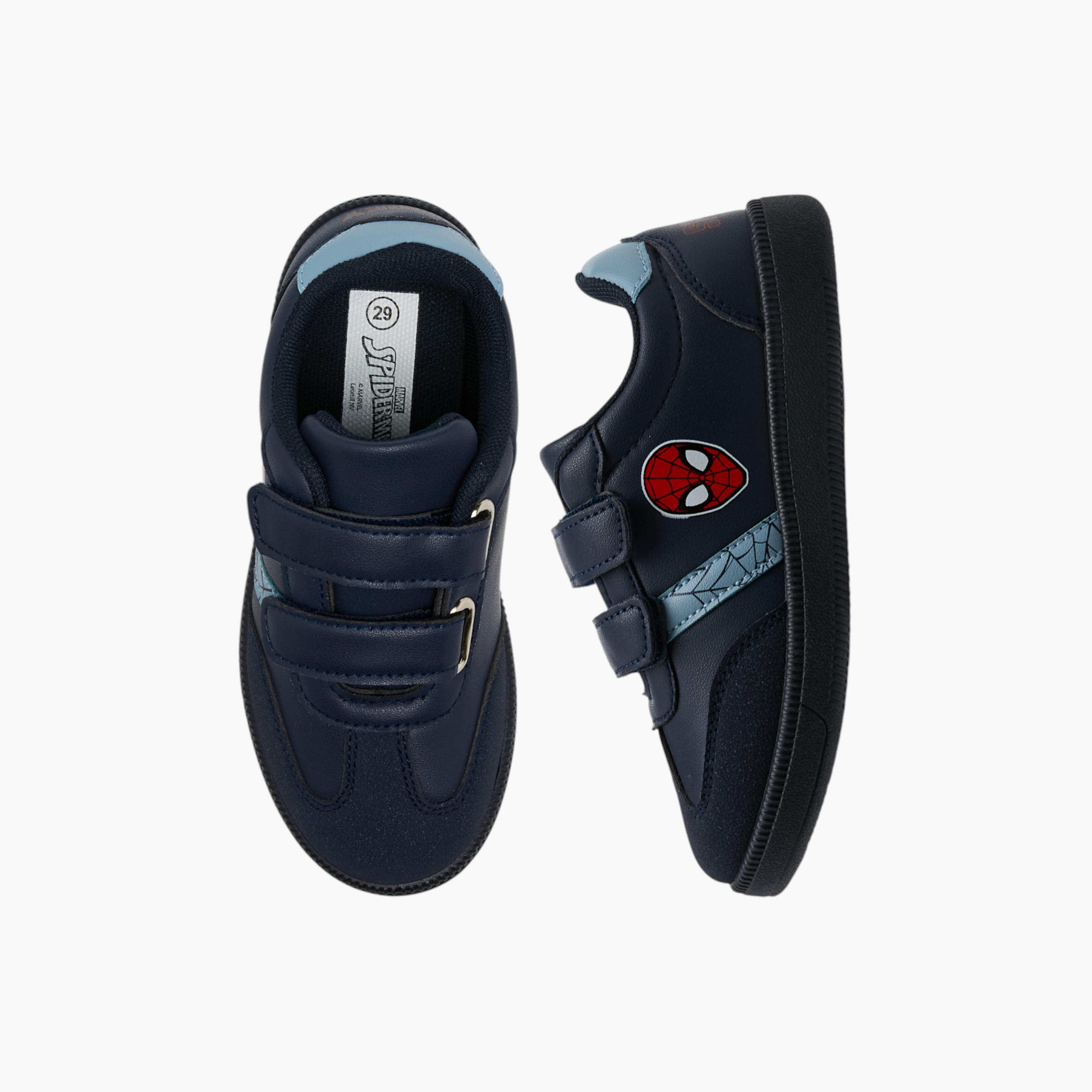 حذاء سنيكرز بشريط إغلاق لاصق وطبعات سبايدر مان من مارفل-boys-shoes-sneakers-image-1