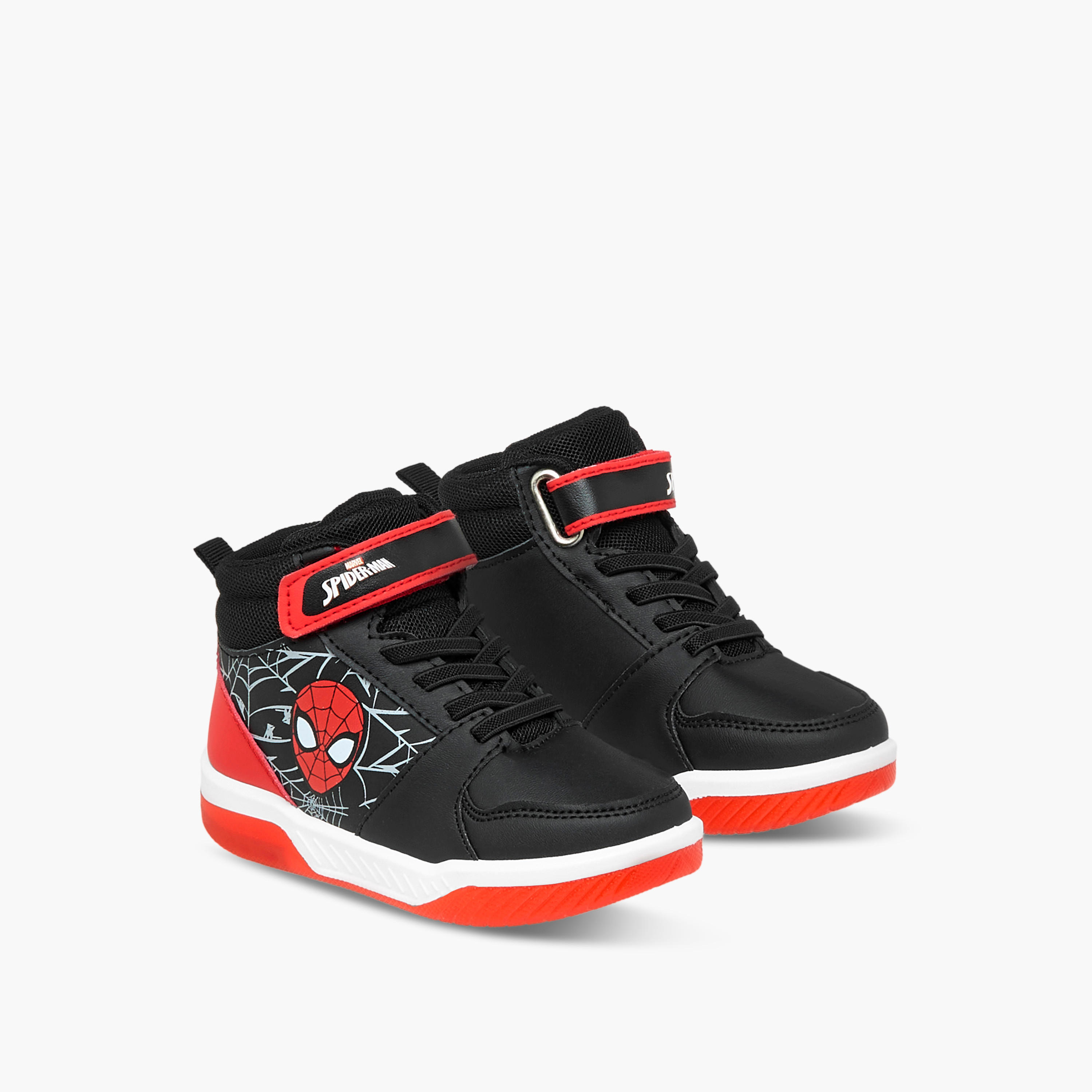 Marvel Spider-Man High Top Sneakers with Hook and Loop Closure-boys-shoes-sneakers-image-1