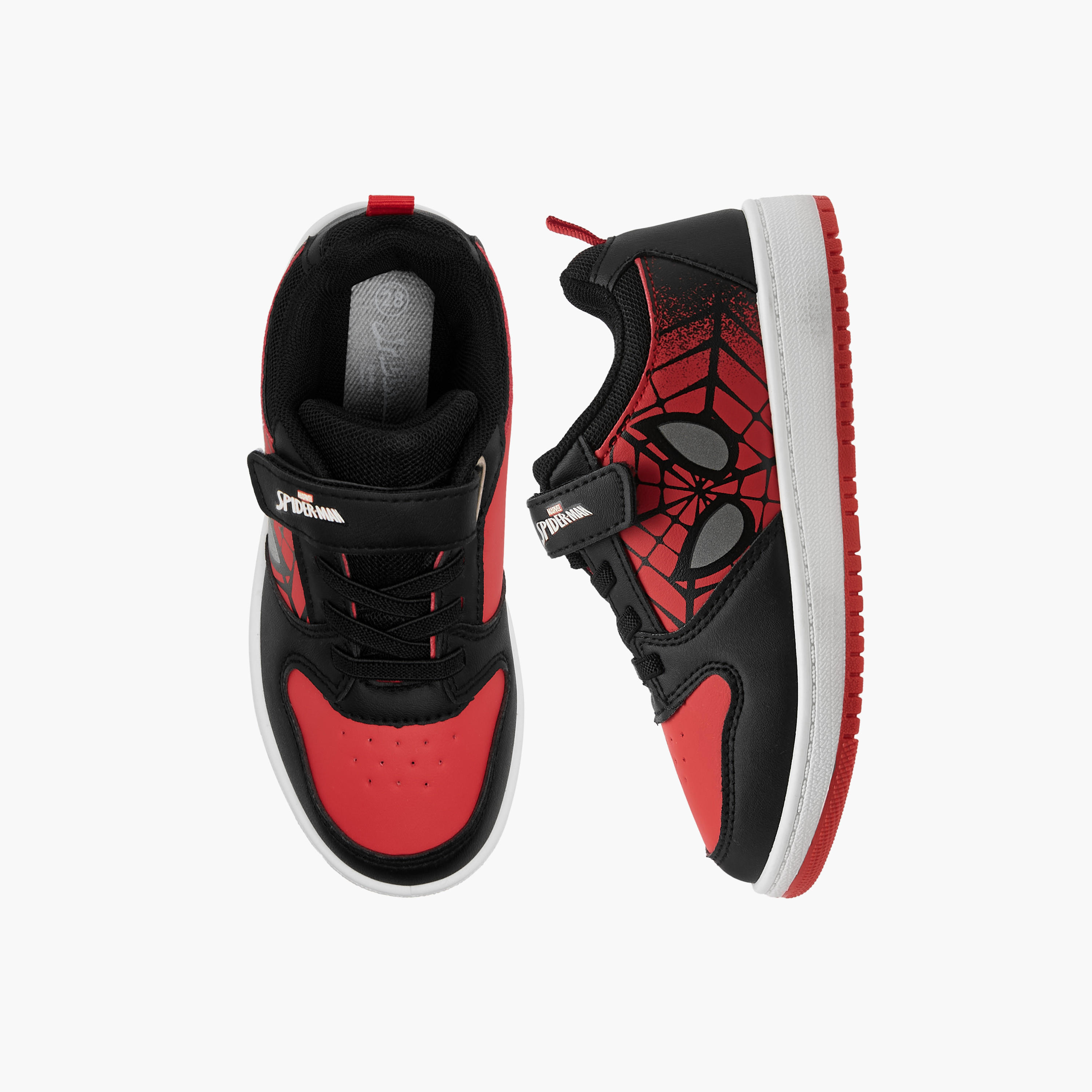 Spider-Man Print Sneakers with Hook and Loop Closure-boys-shoes-sneakers-image-1