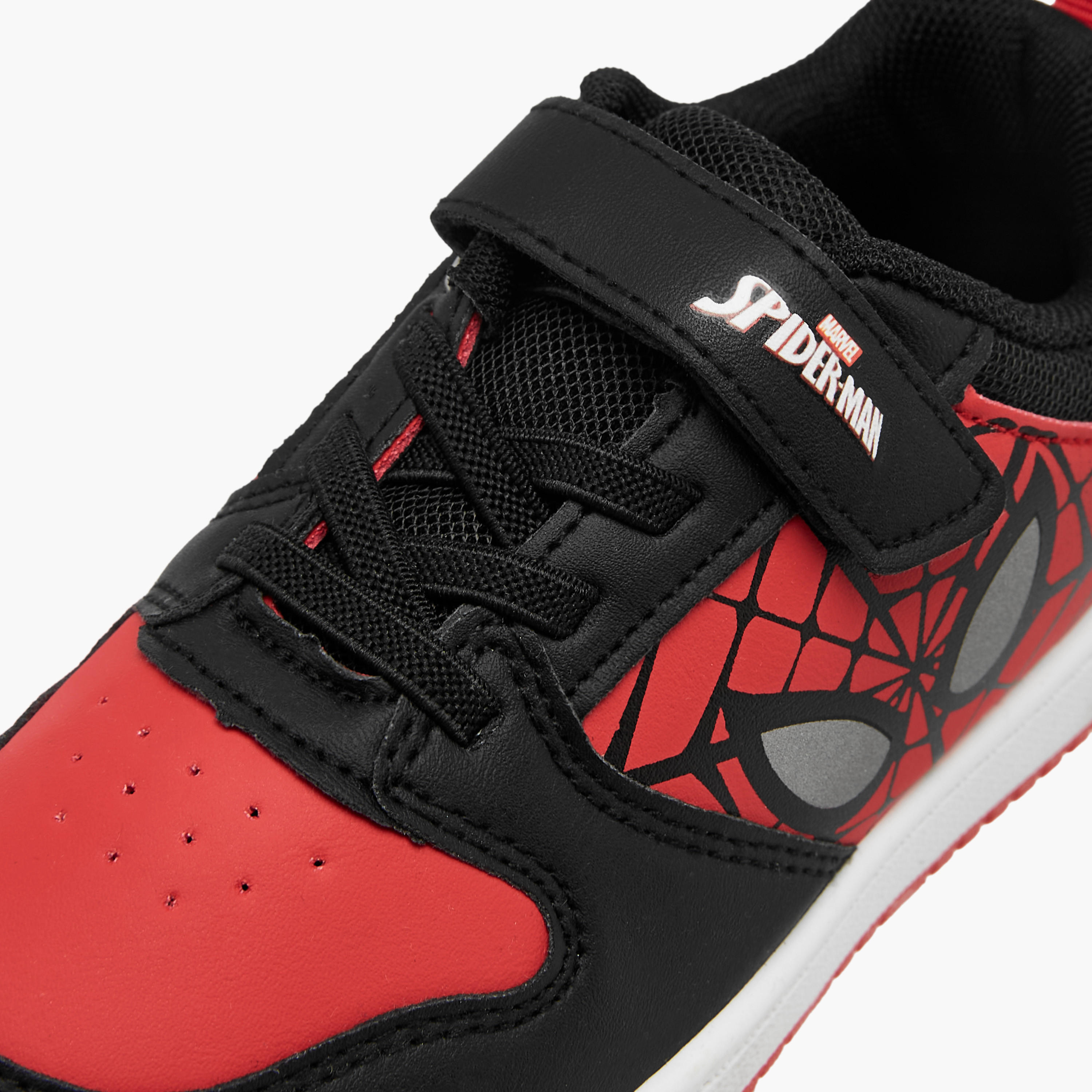 Spider-Man Print Sneakers with Hook and Loop Closure-boys-shoes-sneakers-image-4