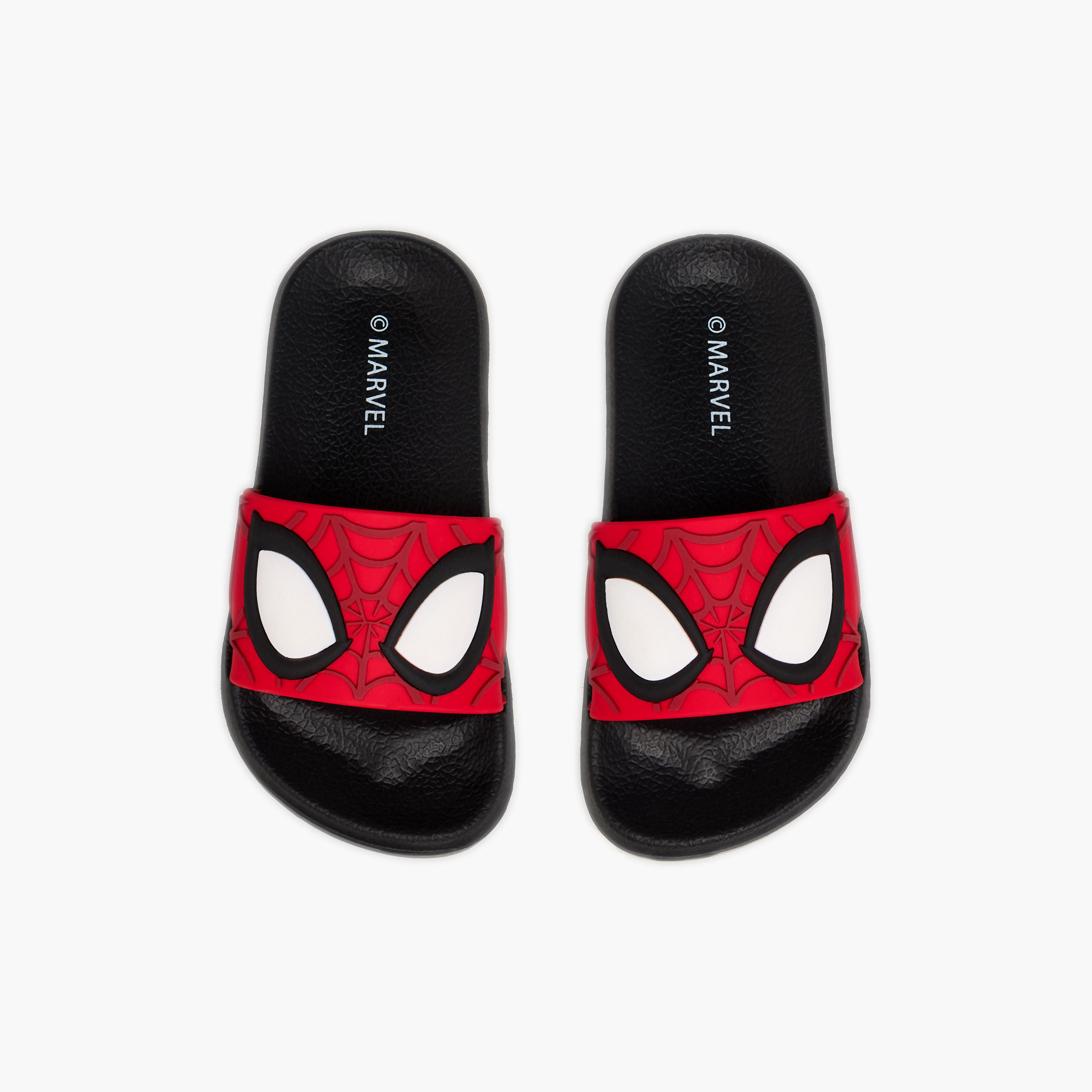 Boys Spider-Man Embossed Slides-boys-shoes-sandals-image-1