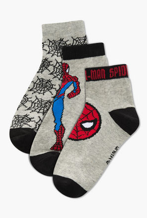 Spider-Man Detail Ankle Length Socks - Set of 3-boys-accessories-socks-image-1