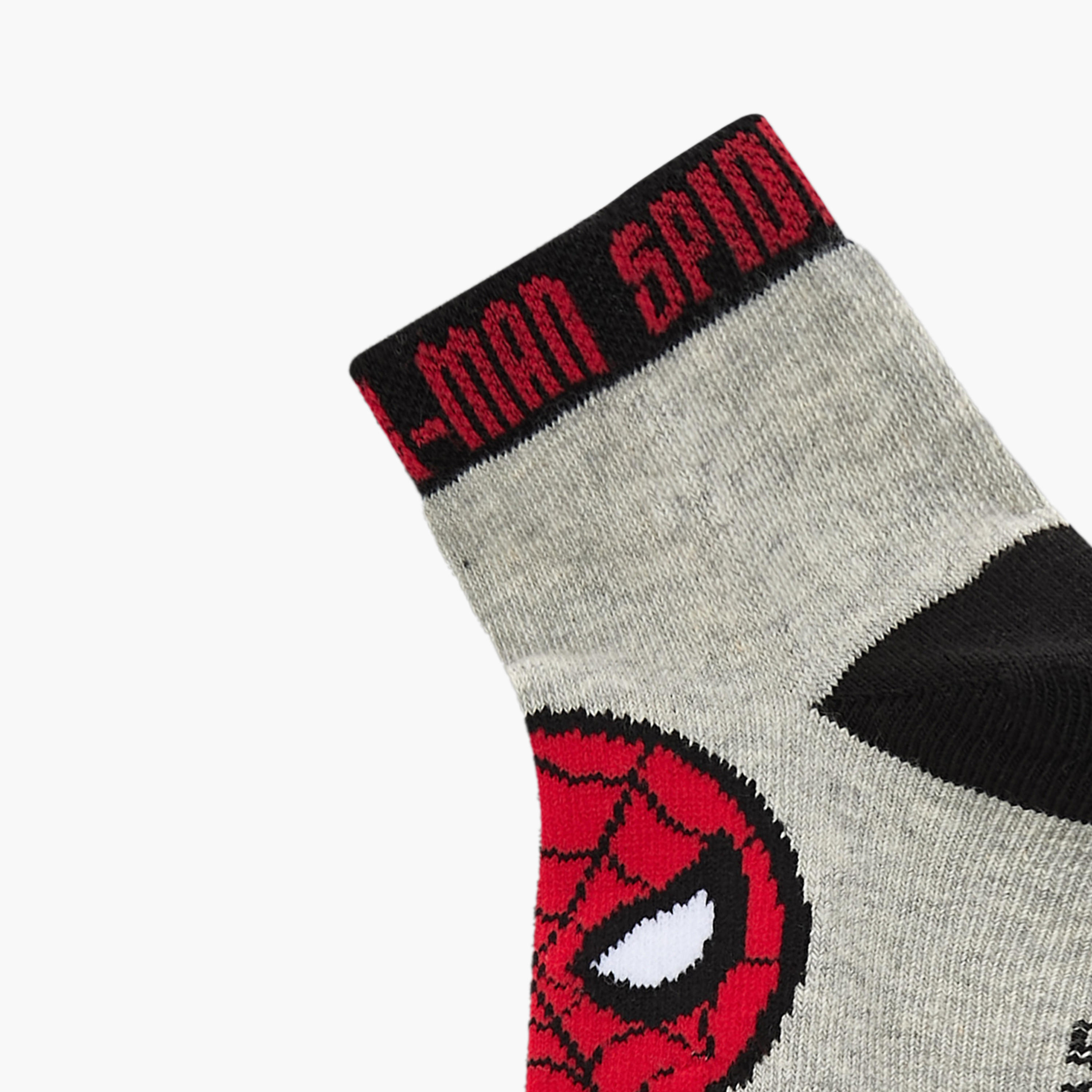 Spider-Man Detail Ankle Length Socks - Set of 3-boys-accessories-socks-image-3