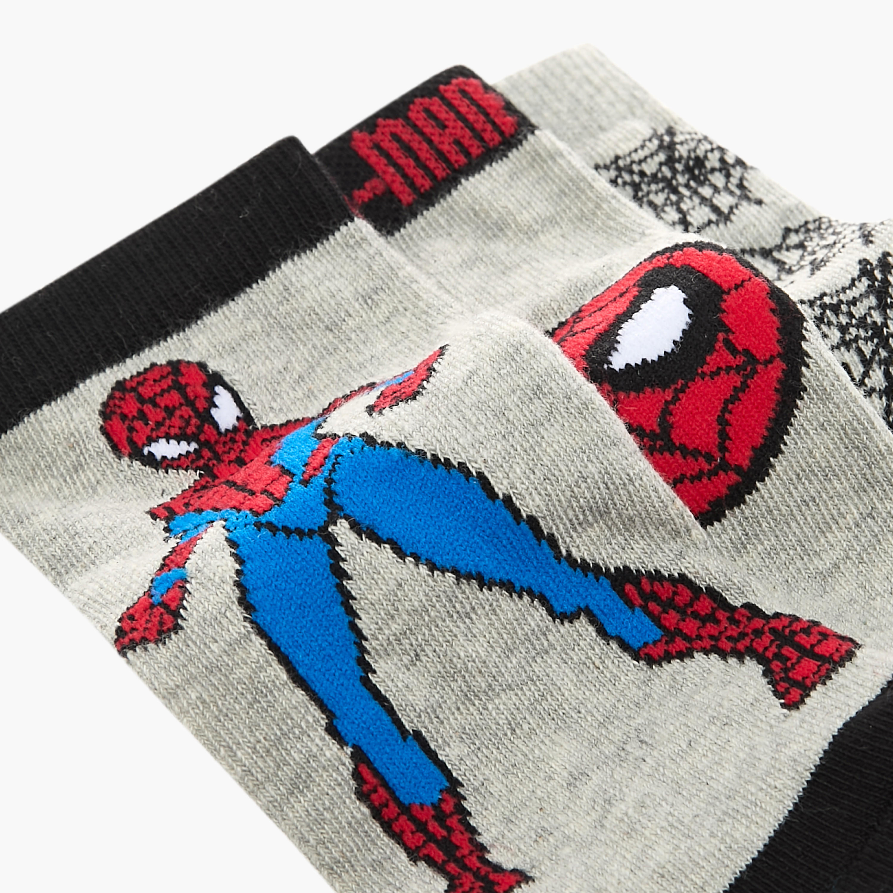 Spider-Man Detail Ankle Length Socks - Set of 3-boys-accessories-socks-image-4