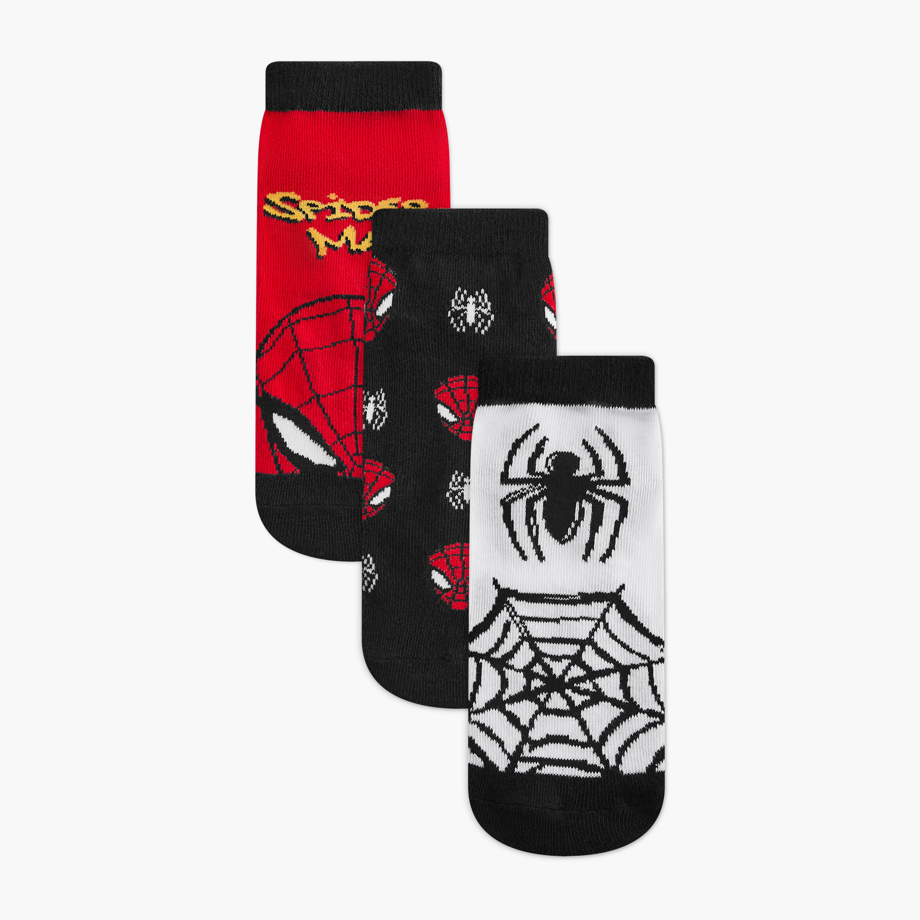 Spider-Man Print Ankle Length Socks - Set of 3-boys-accessories-socks-image-1