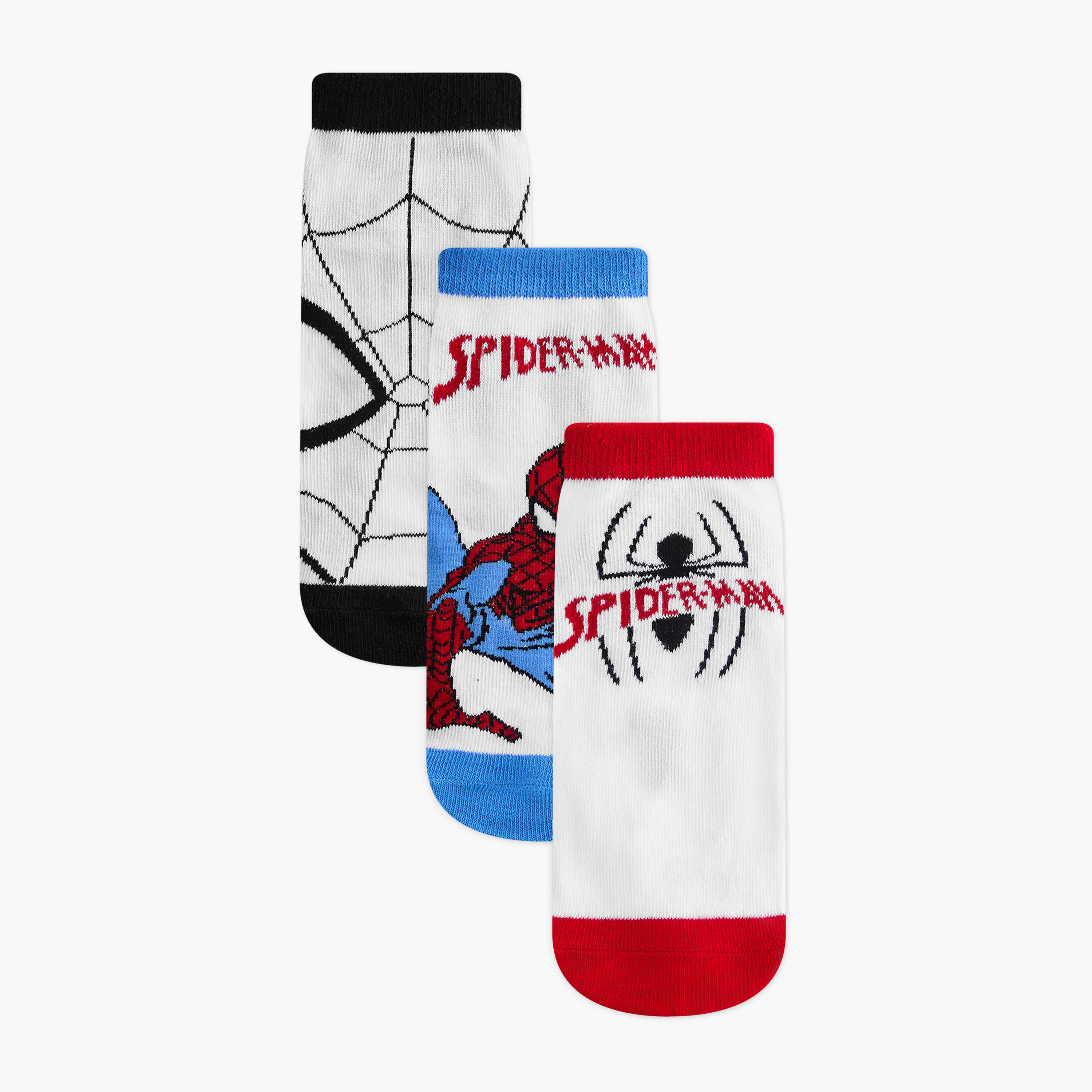 طقم جوارب 3 أزواج بطول الكاحل وبطبعات سبايدرمان-boys-accessories-socks-image-5